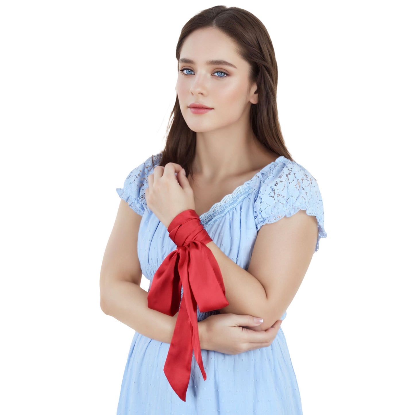 Alilang Women's Solid Color Ribbon Scarf Long Neckerchief Satin Belt Necktie Headscarf Narrow Scarf