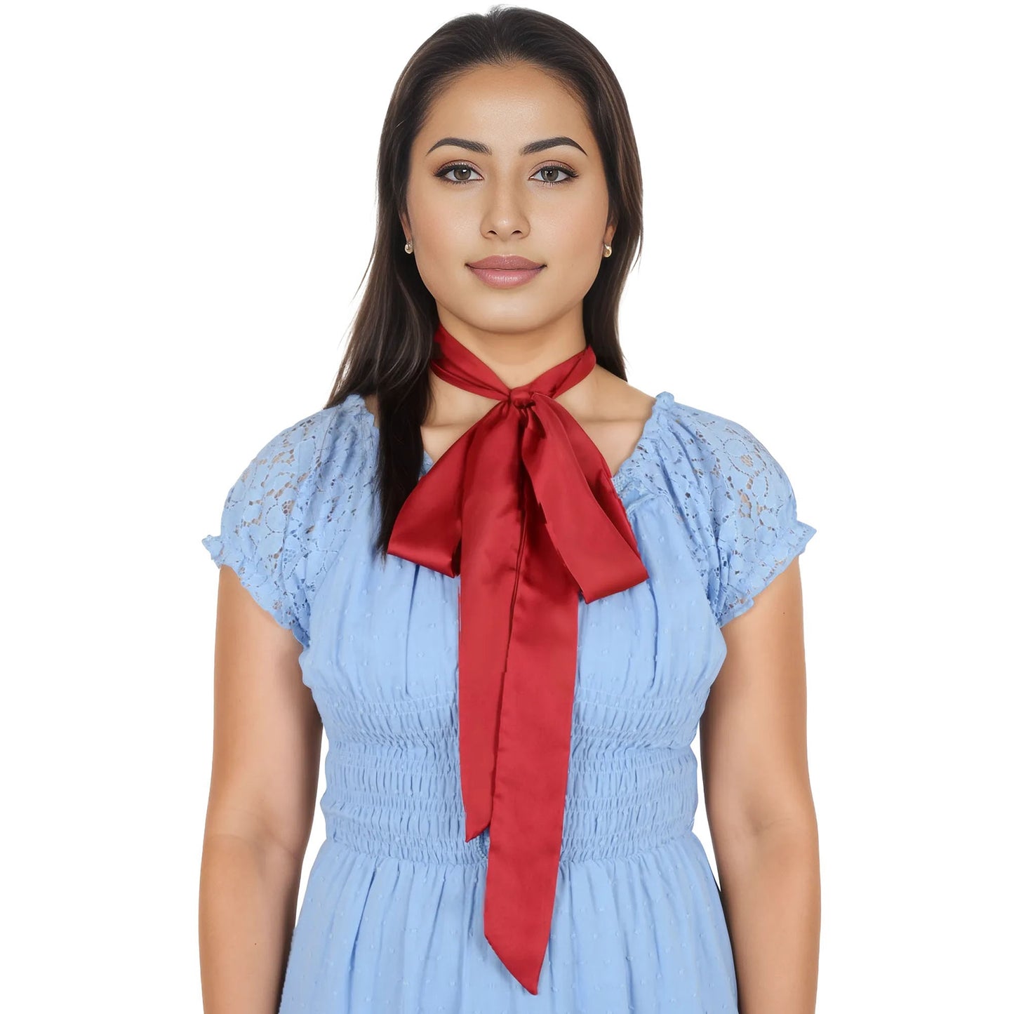 Alilang Women's Solid Color Ribbon Scarf Long Neckerchief Satin Belt Necktie Headscarf Narrow Scarf