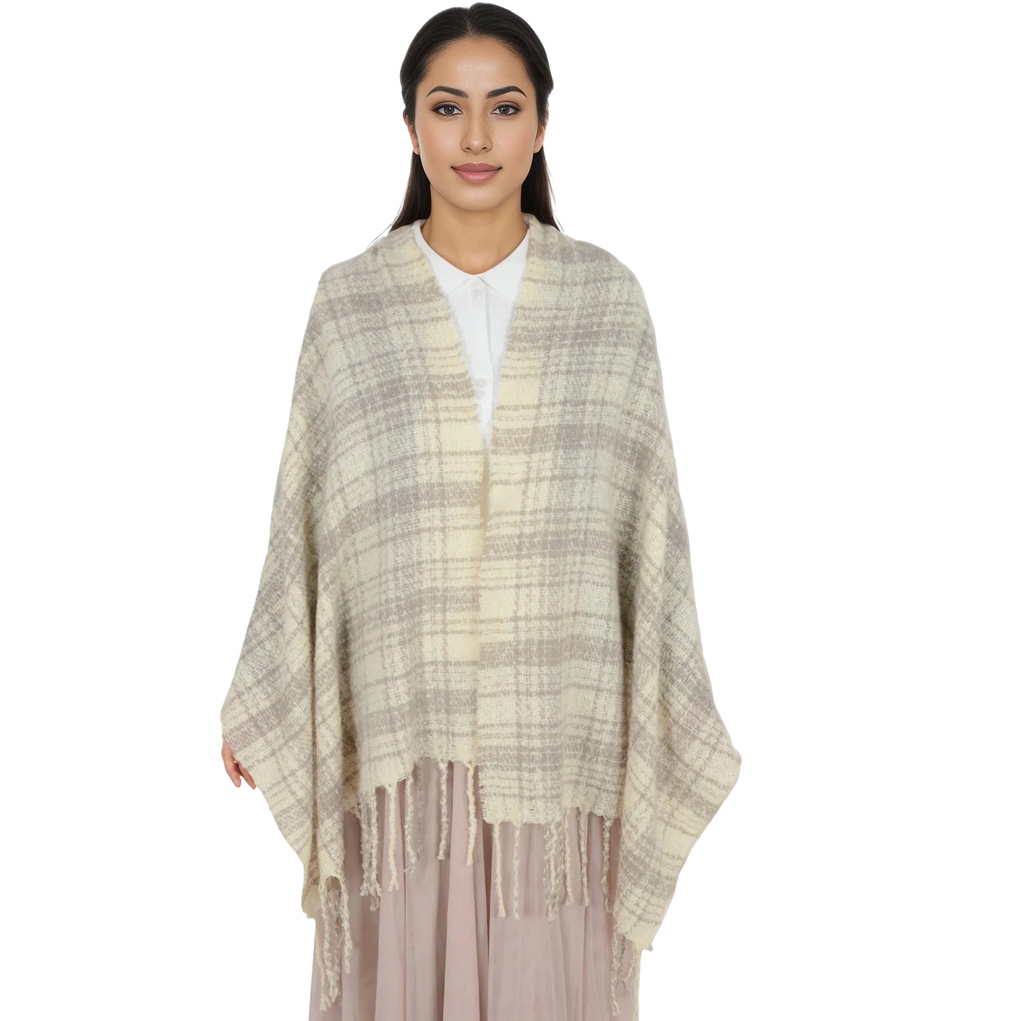 Anna-Kaci Plaid Winter Scarf Fringed Soft Warm Wrap Shawl Scarf for Women 23.6 x 70.9 inch