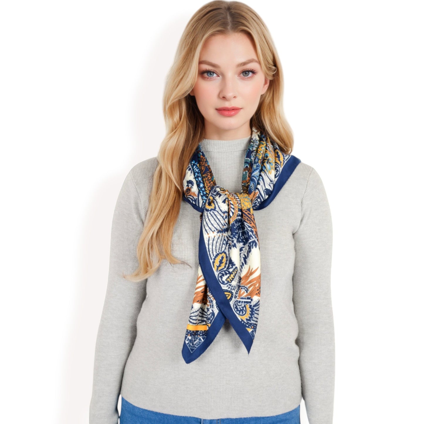 Anna-Kaci Women's Floral Pattern Square Scarf with Vibrant Prints and Elegant Square Design