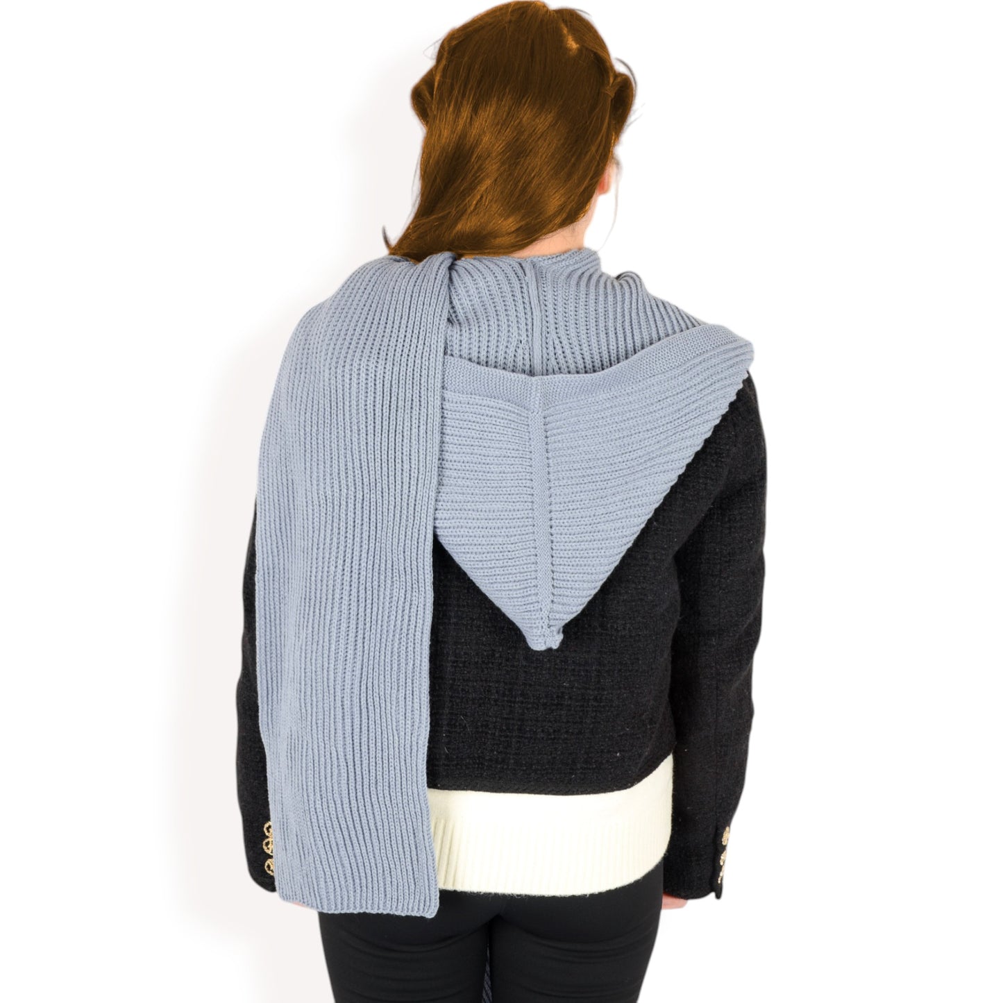 Anna-Kaci Women's Knitted Hooded Scarf with Versatile Design and Warm Ribbed Texture for Stylish Comfort and Winter Protection