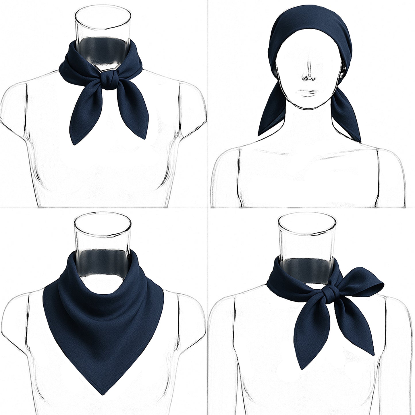 Anna-Kaci Elegant Satin Square Scarf Artistic Print Versatile Styling Accessory - 27.5IN¡Á27.5IN