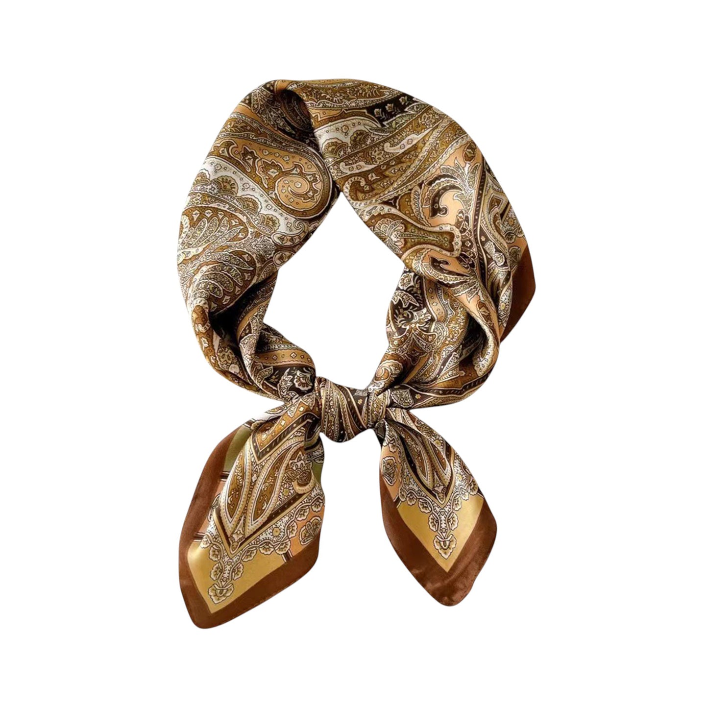 Anna-Kaci Elegant Satin Square Scarf Artistic Print Versatile Styling Accessory - 27.5IN¡Á27.5IN