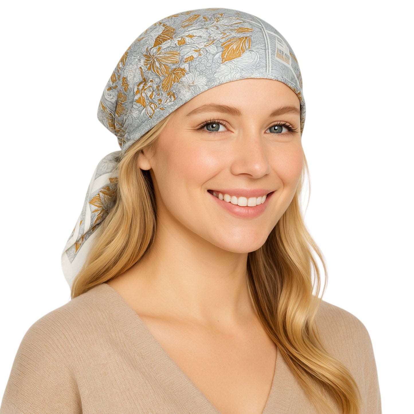 Anna-Kaci Elegant Satin Square Scarf Artistic Print Versatile Styling Accessory - 27.5IN¡Á27.5IN