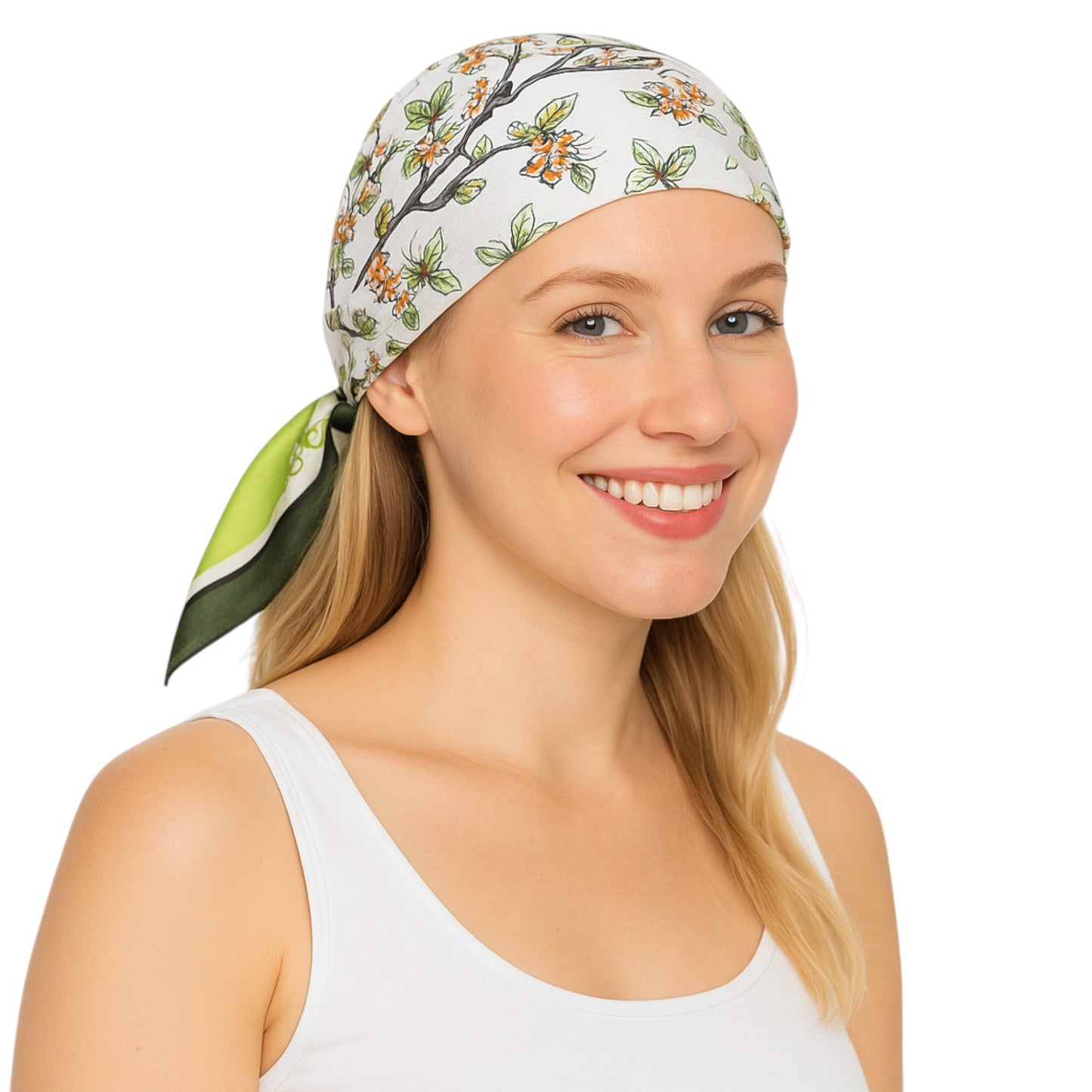 Anna-Kaci Satin Square Scarf Floral Print Versatile Styling Accessory for Headscarves and Shawls - 27.5IN¡Á27.5IN