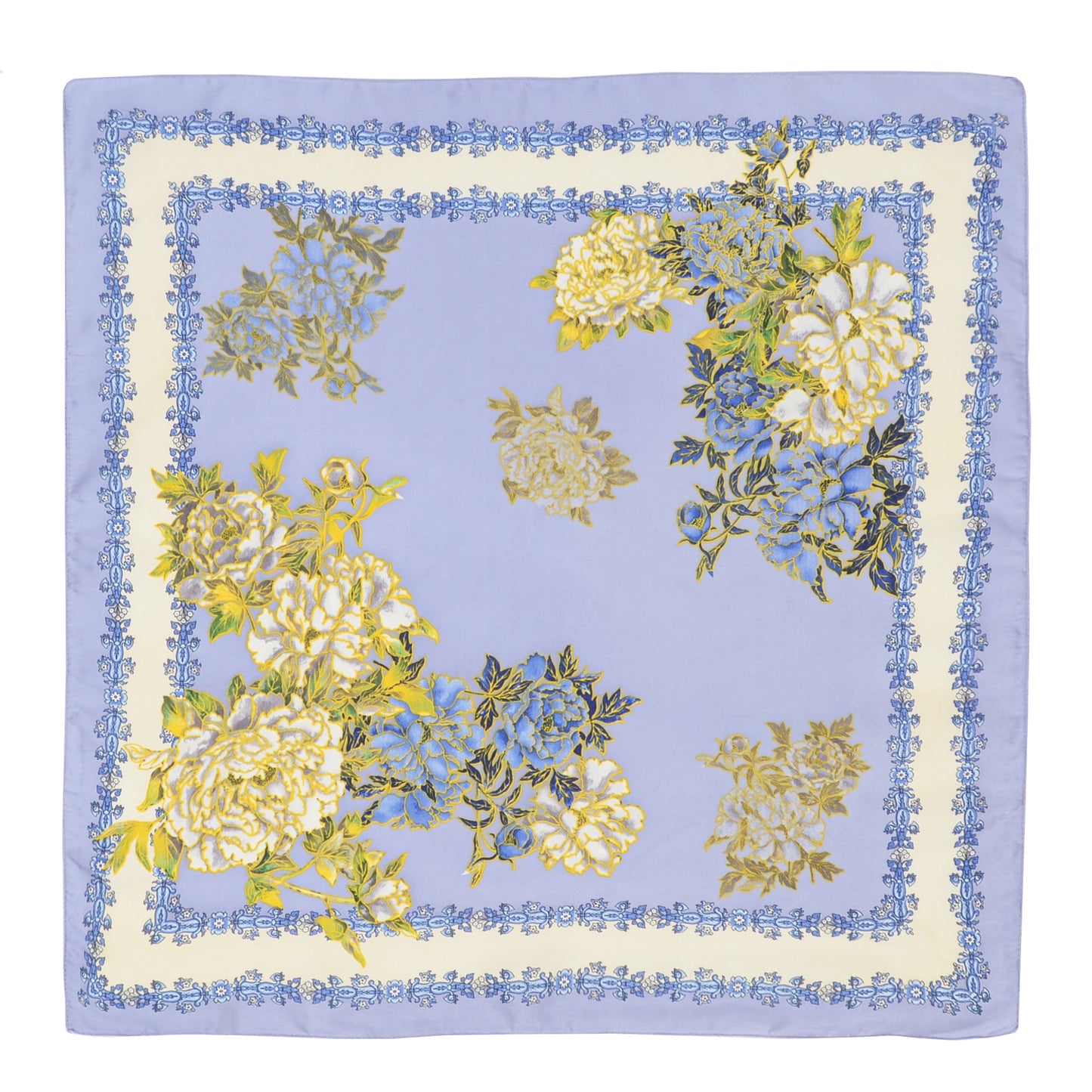 Anna-Kaci Satin Square Scarf Floral Print Versatile Styling Accessory for Headscarves and Shawls - 27.5IN¡Á27.5IN