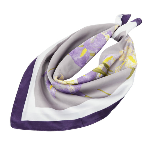 Anna-Kaci Satin Square Scarf with Elegant Floral Print for Neck Hair and Handbag Accessory - 27.5IN¡Á27.5IN