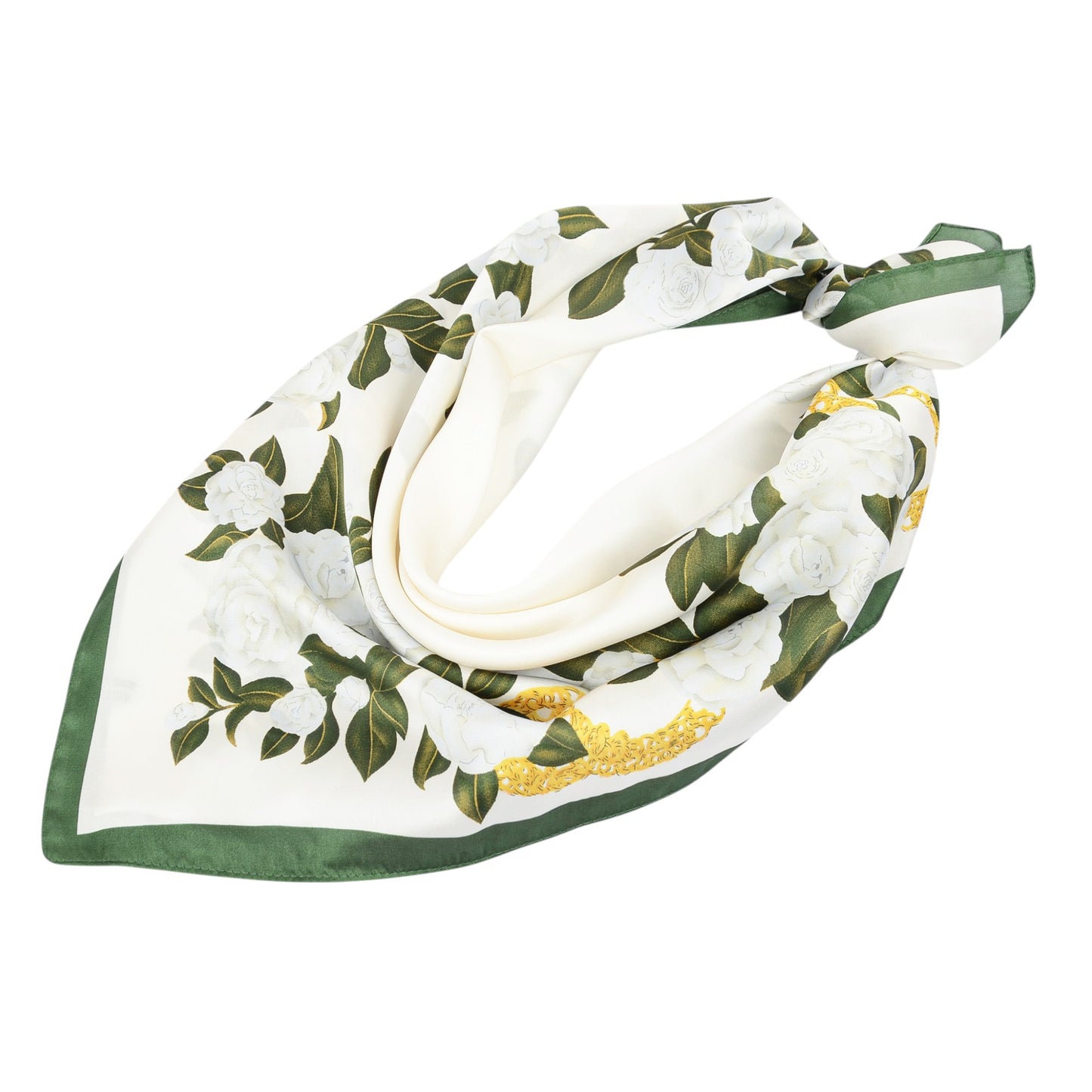 Anna-Kaci Satin Square Scarf with Elegant Floral Print for Neck Hair and Handbag Accessory - 27.5IN¡Á27.5IN