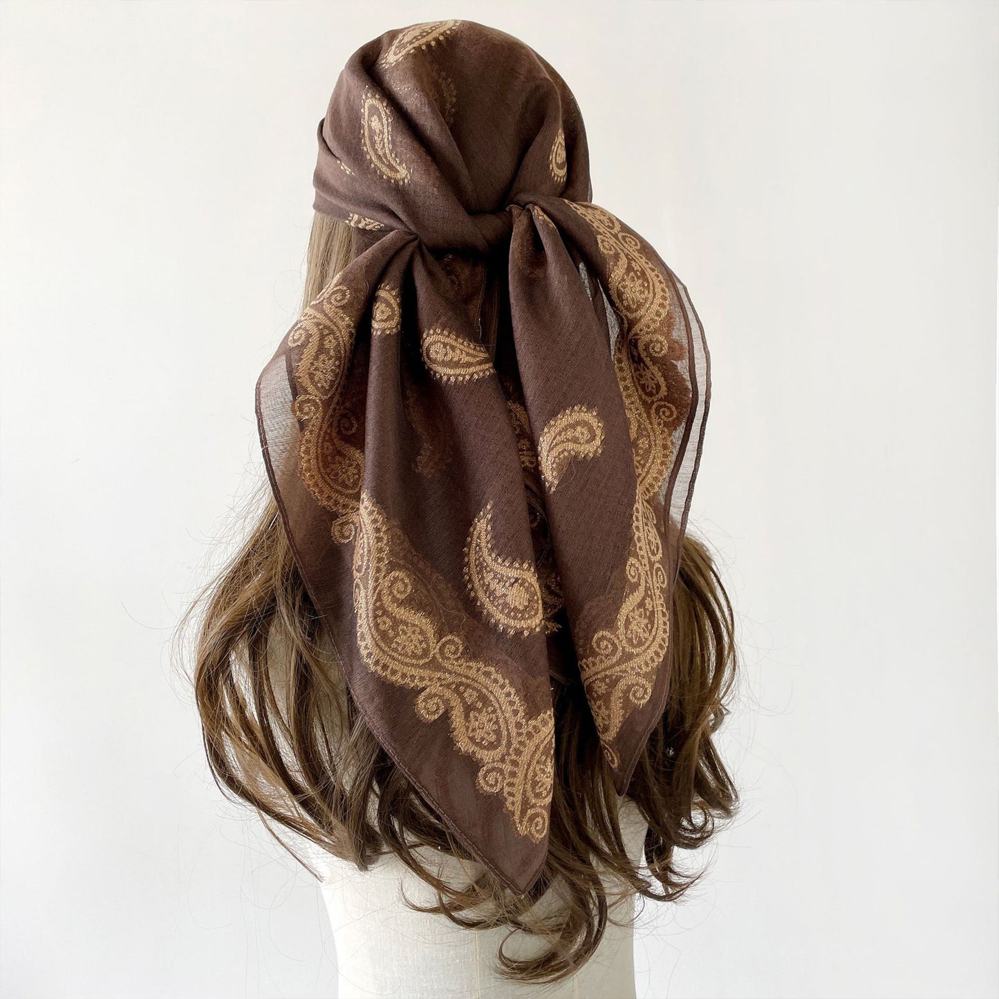 Anna-Kaci Vintage Jacquard Square Scarf Elegant Retro Floral Pattern Headscarf Shawl Wrap - 35.4IN¡Á35.4IN