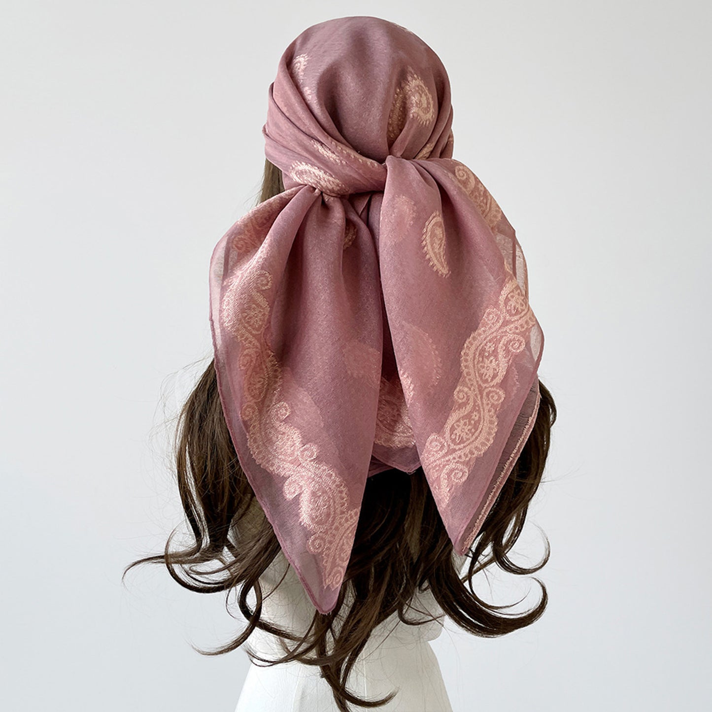 Anna-Kaci Vintage Jacquard Square Scarf Elegant Retro Floral Pattern Headscarf Shawl Wrap - 35.4IN¡Á35.4IN