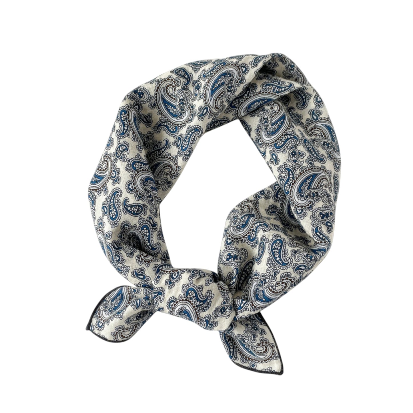 Anna-Kaci Women's Cotton Square Scarf with Floral and Paisley Print for Neck Hair and Handbag Styling - 22.8IN¡Á22.8IN