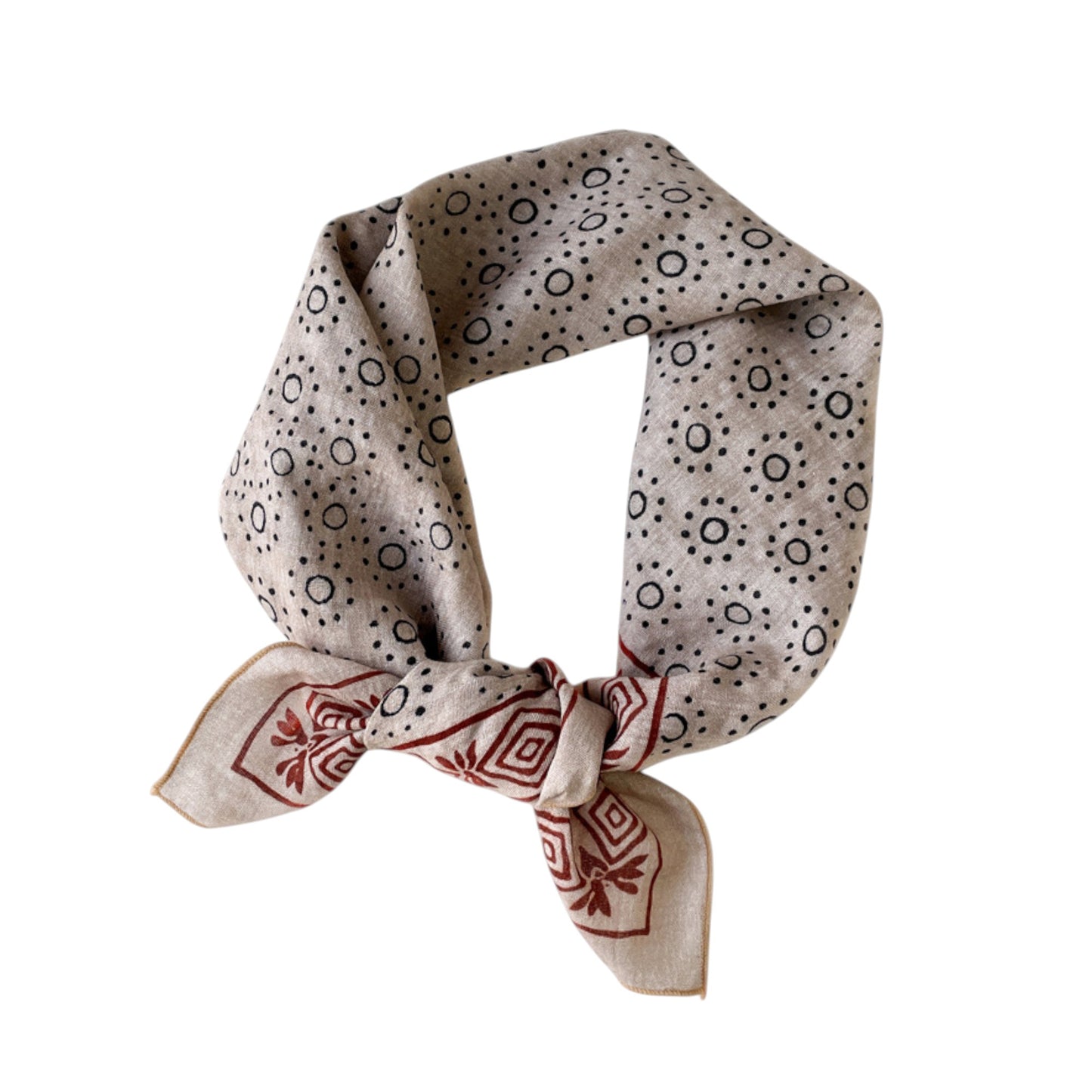 Anna-Kaci Cotton Square Neck Scarf Printed Four Seasons Versatile Fashion Accessory - 22.8IN¡Á22.8IN