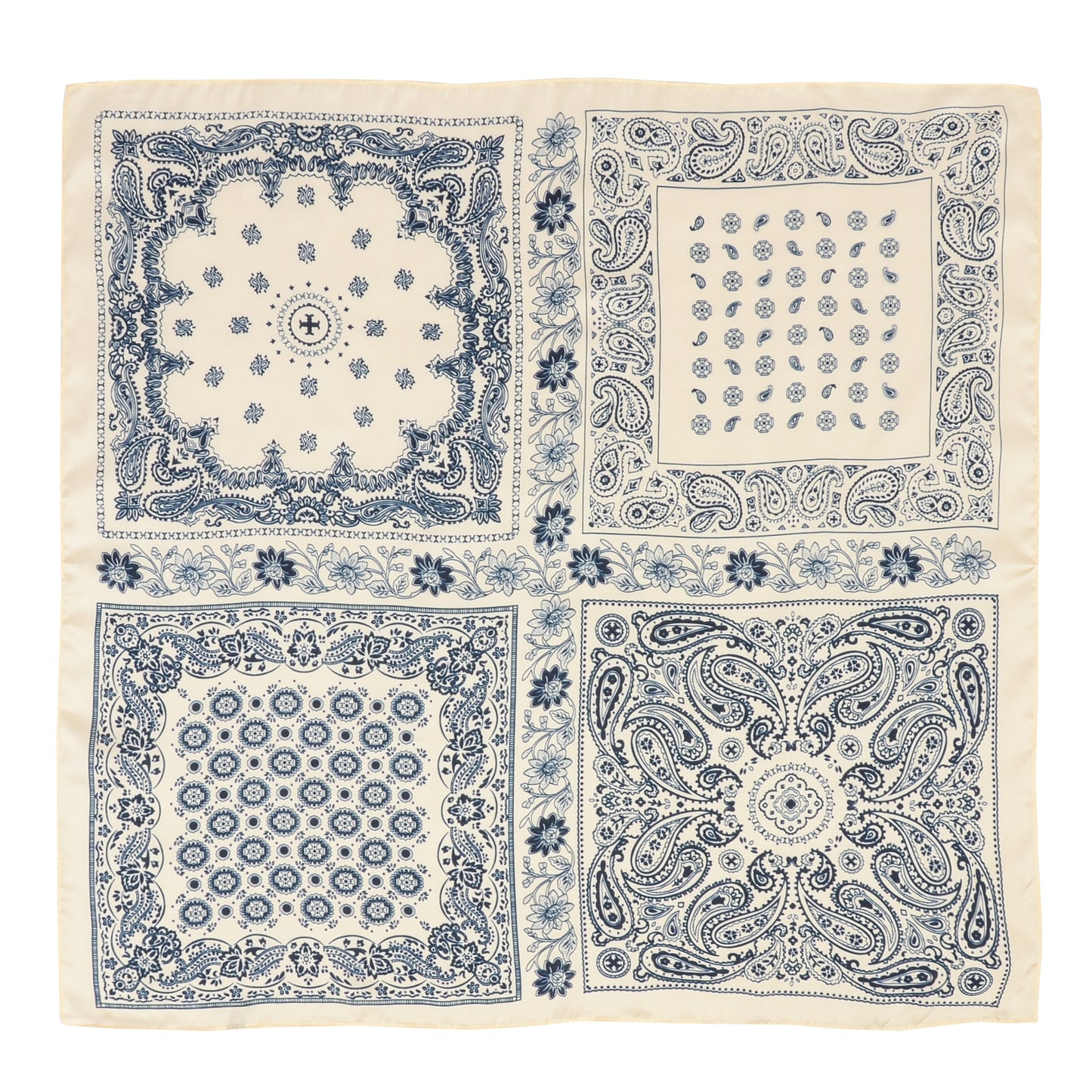 Anna-Kaci Satin Scarf Premium Cashew Print Square Print Neck Head Bag Accessory - 27.5IN¡Á27.5IN