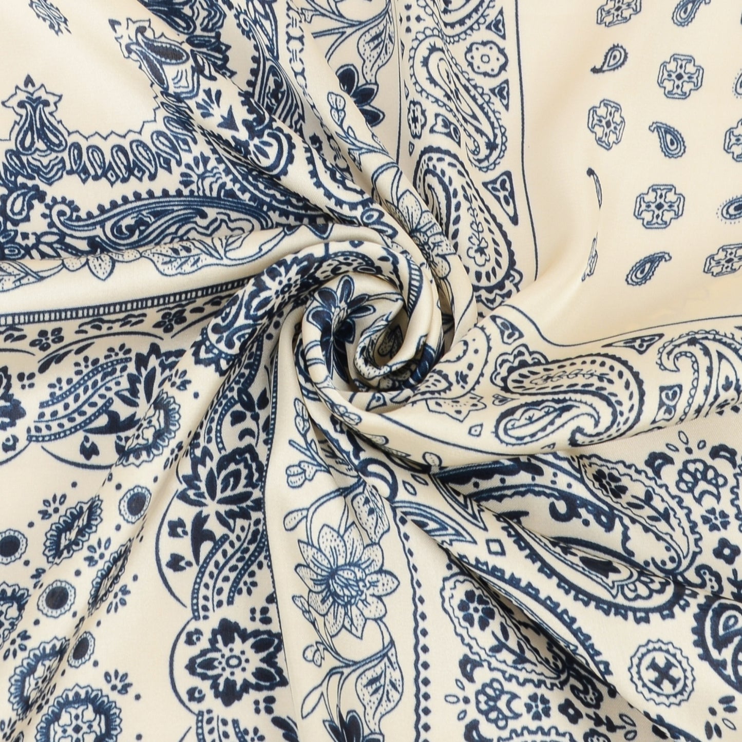 Anna-Kaci Satin Scarf Premium Cashew Print Square Print Neck Head Bag Accessory - 27.5IN¡Á27.5IN