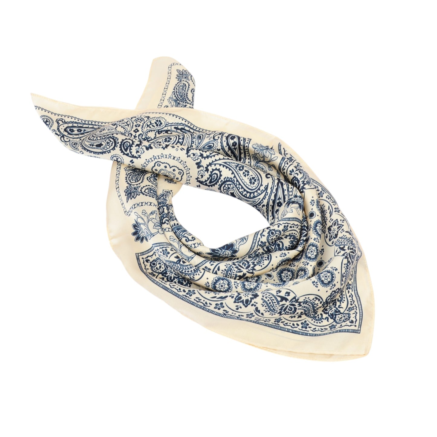 Anna-Kaci Satin Scarf Premium Cashew Print Square Print Neck Head Bag Accessory - 27.5IN¡Á27.5IN
