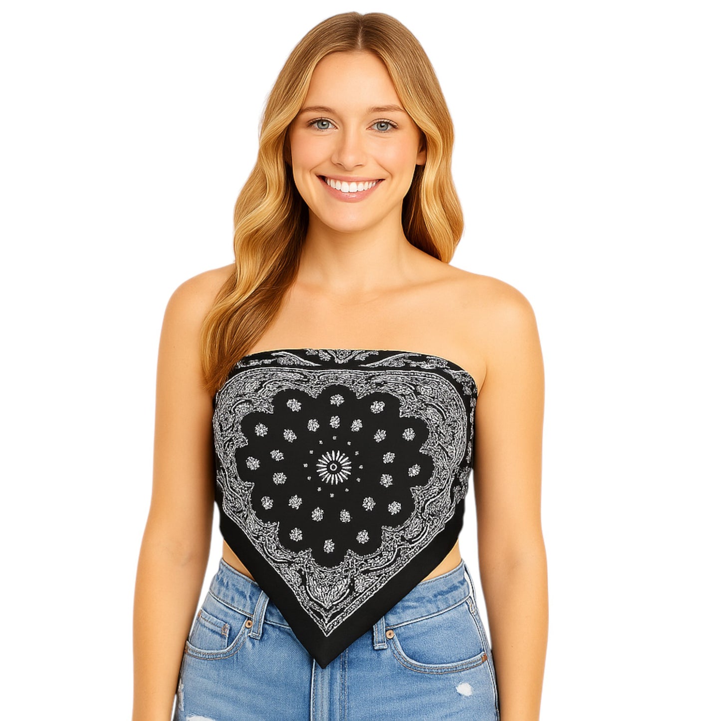 Anna-Kaci Satin Scarf Premium Cashew Print Square Print Neck Head Bag Accessory - 27.5IN¡Á27.5IN