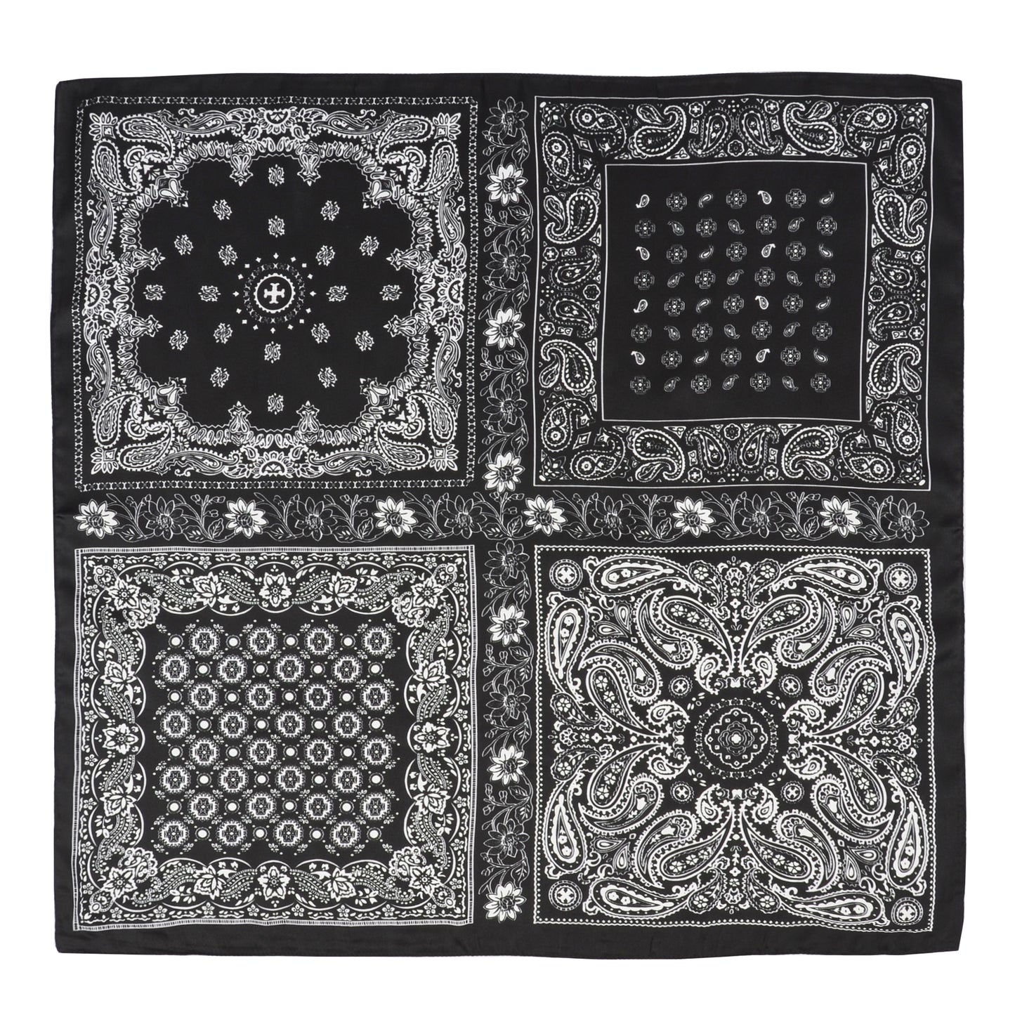 Anna-Kaci Satin Scarf Premium Cashew Print Square Print Neck Head Bag Accessory - 27.5IN¡Á27.5IN