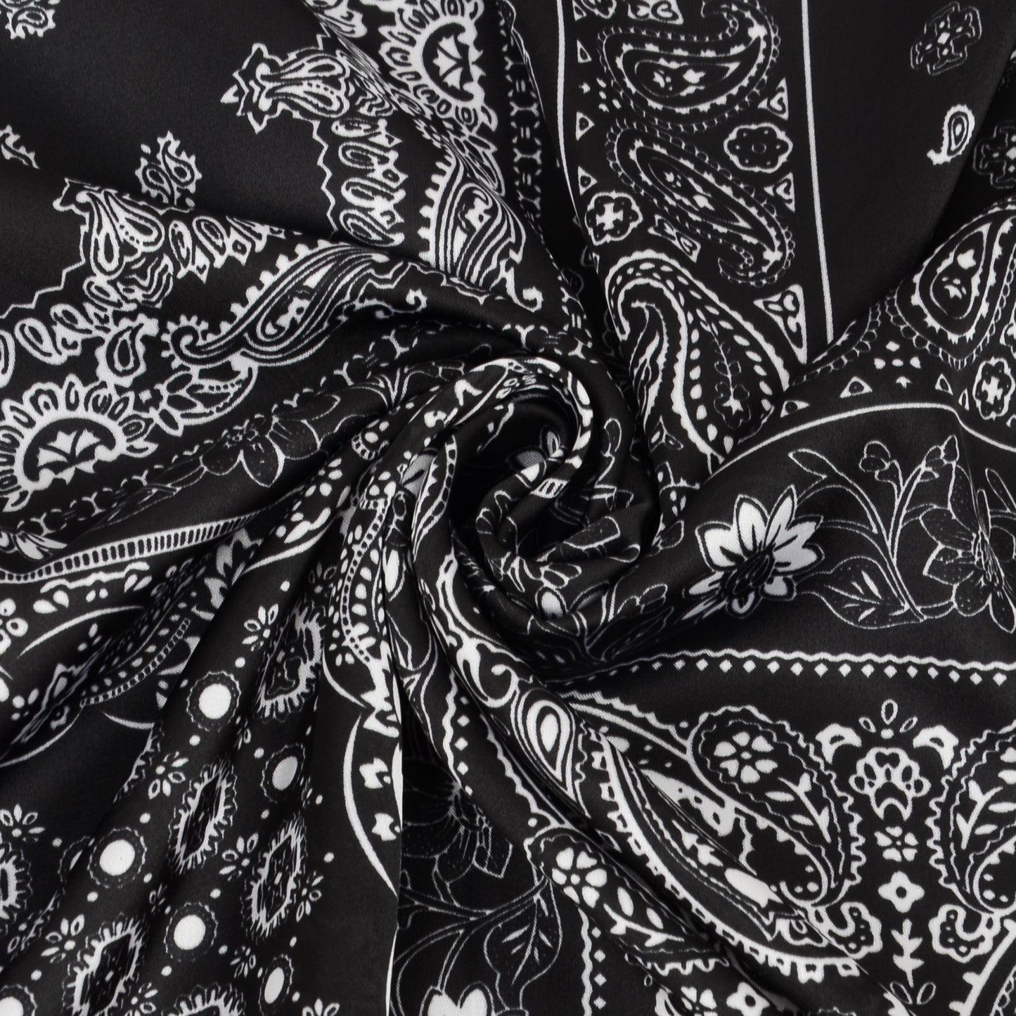 Anna-Kaci Satin Scarf Premium Cashew Print Square Print Neck Head Bag Accessory - 27.5IN¡Á27.5IN