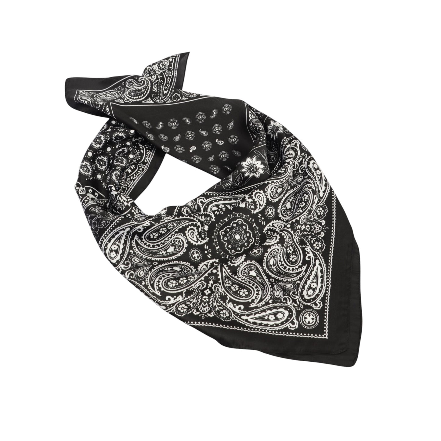Anna-Kaci Satin Scarf Premium Cashew Print Square Print Neck Head Bag Accessory - 27.5IN¡Á27.5IN