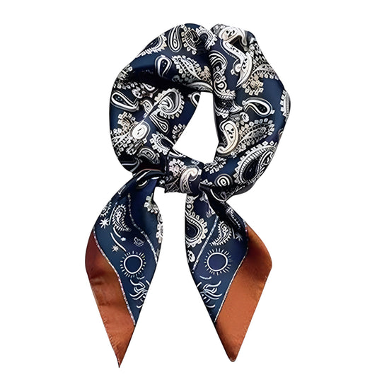 Anna-Kaci Satin Scarf Premium Cashew Print Square Print Neck Head Bag Accessory - 27.5IN¡Á27.5IN