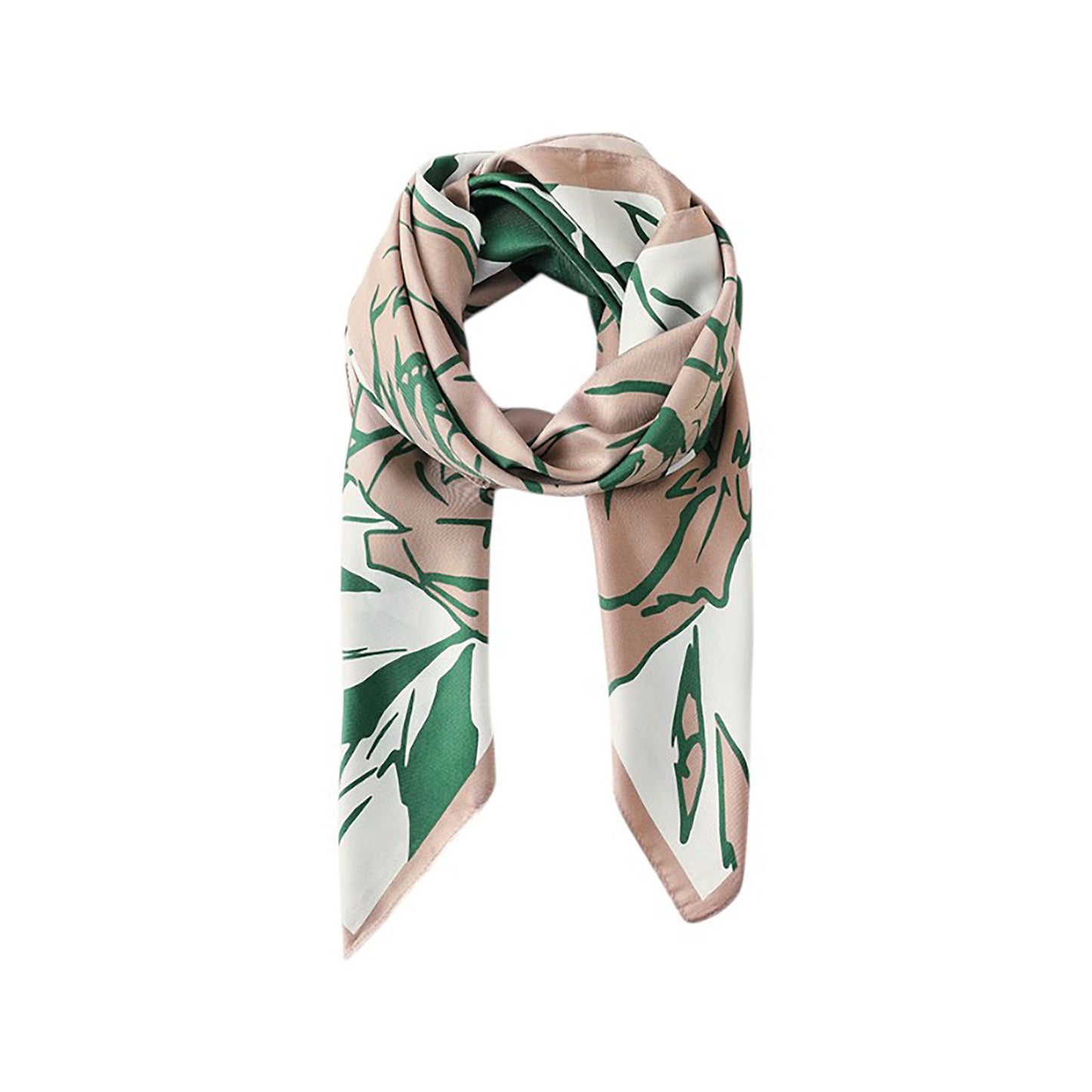 Anna-Kaci Women's Floral Print Square Scarf with Soft Silky Fabric Lightweight Accessory for Layering and Styling