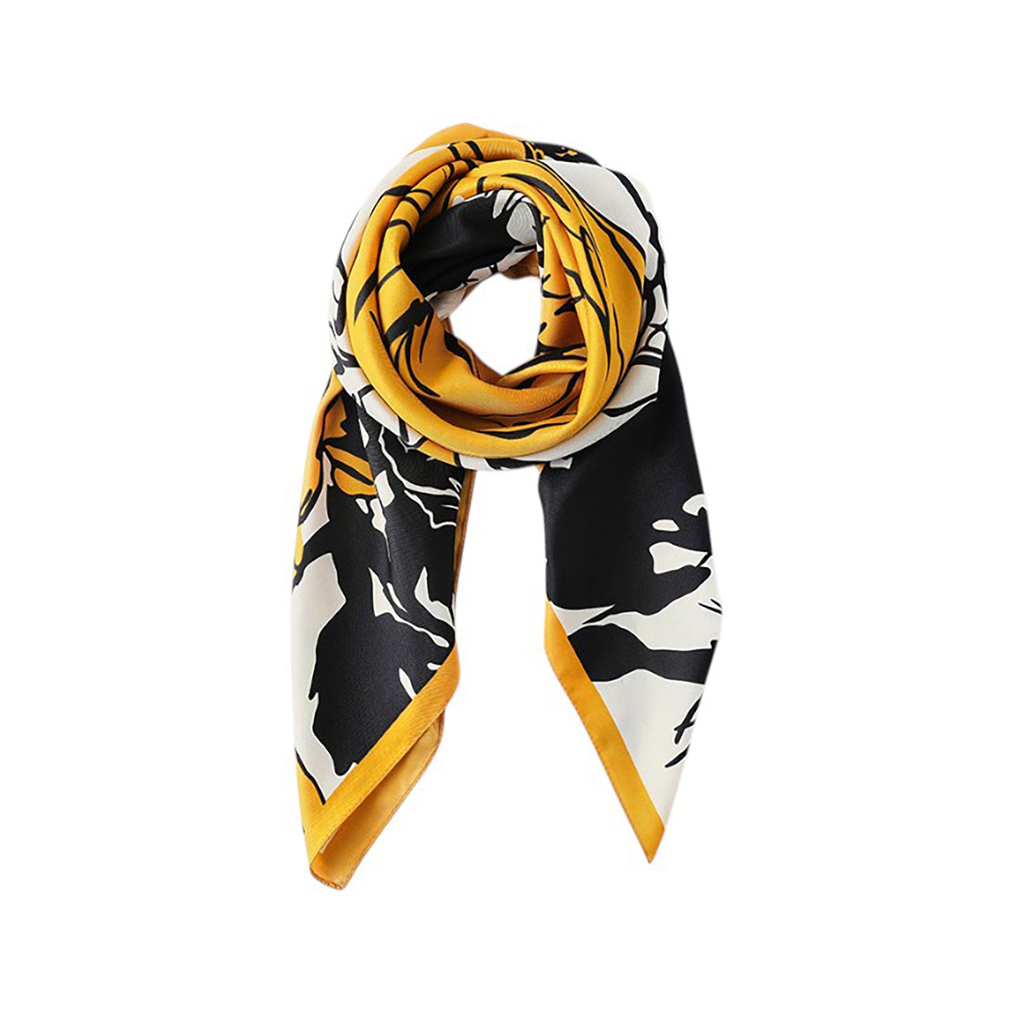 Anna-Kaci Women's Floral Print Square Scarf with Soft Silky Fabric Lightweight Accessory for Layering and Styling