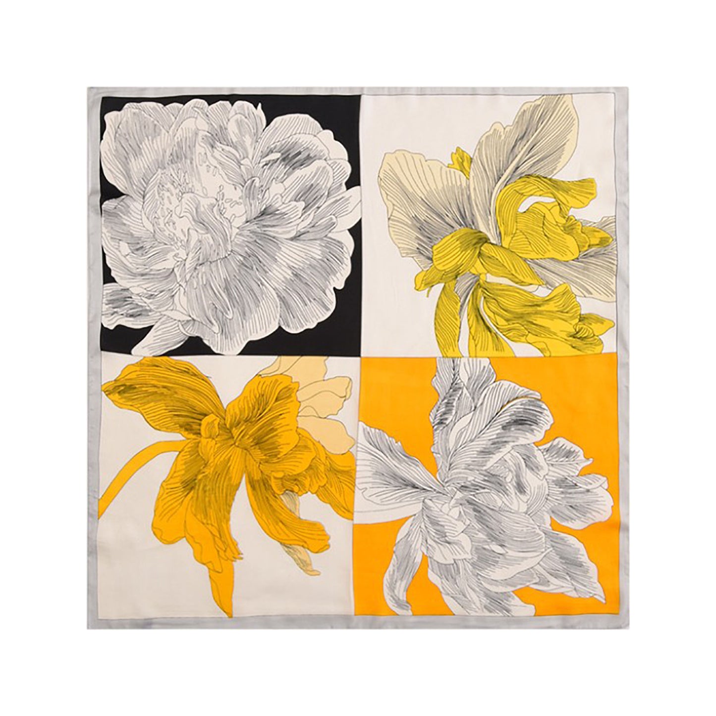 Anna-Kaci Women's Large Floral Print Square Scarf with Soft Silky Fabric Lightweight Versatile Fashion Accessory