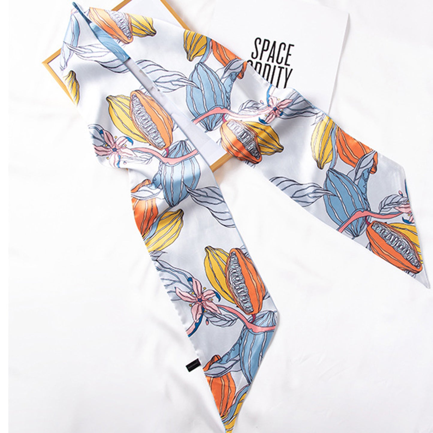 Anna-Kaci Women's Multicolor Floral Print Silky Scarf with Soft Lightweight Fabric Versatile Square Neck and Hair Accessory