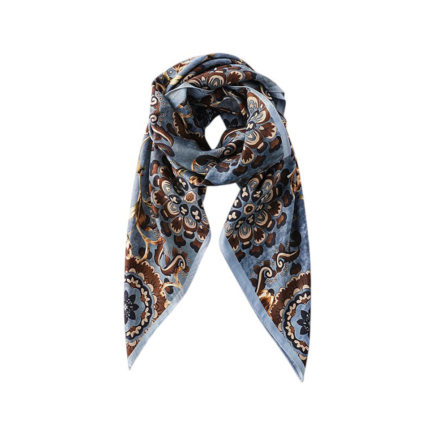Anna-Kaci Women's Paisley Print Silky Scarf with Lightweight Soft Fabric Versatile Square Neck and Hair Accessory