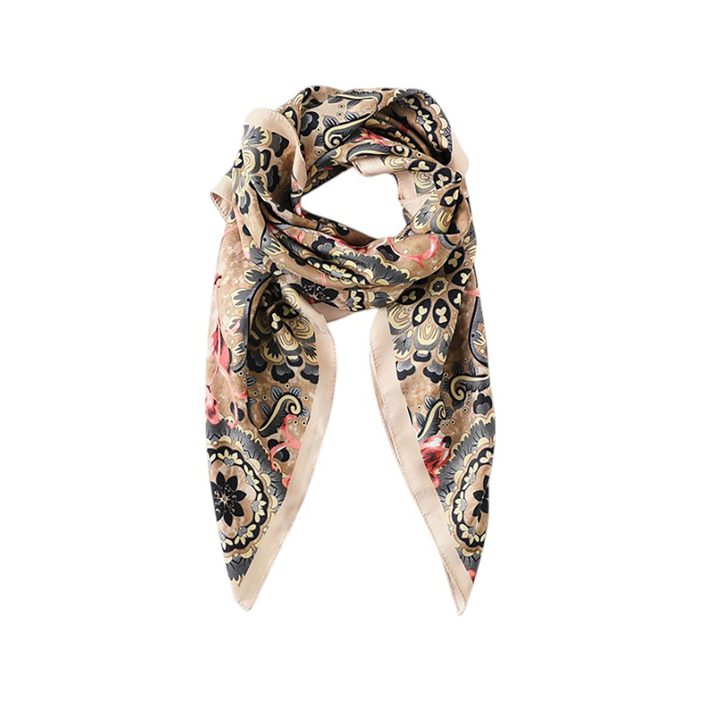 Anna-Kaci Women's Paisley Print Silky Scarf with Lightweight Soft Fabric Versatile Square Neck and Hair Accessory