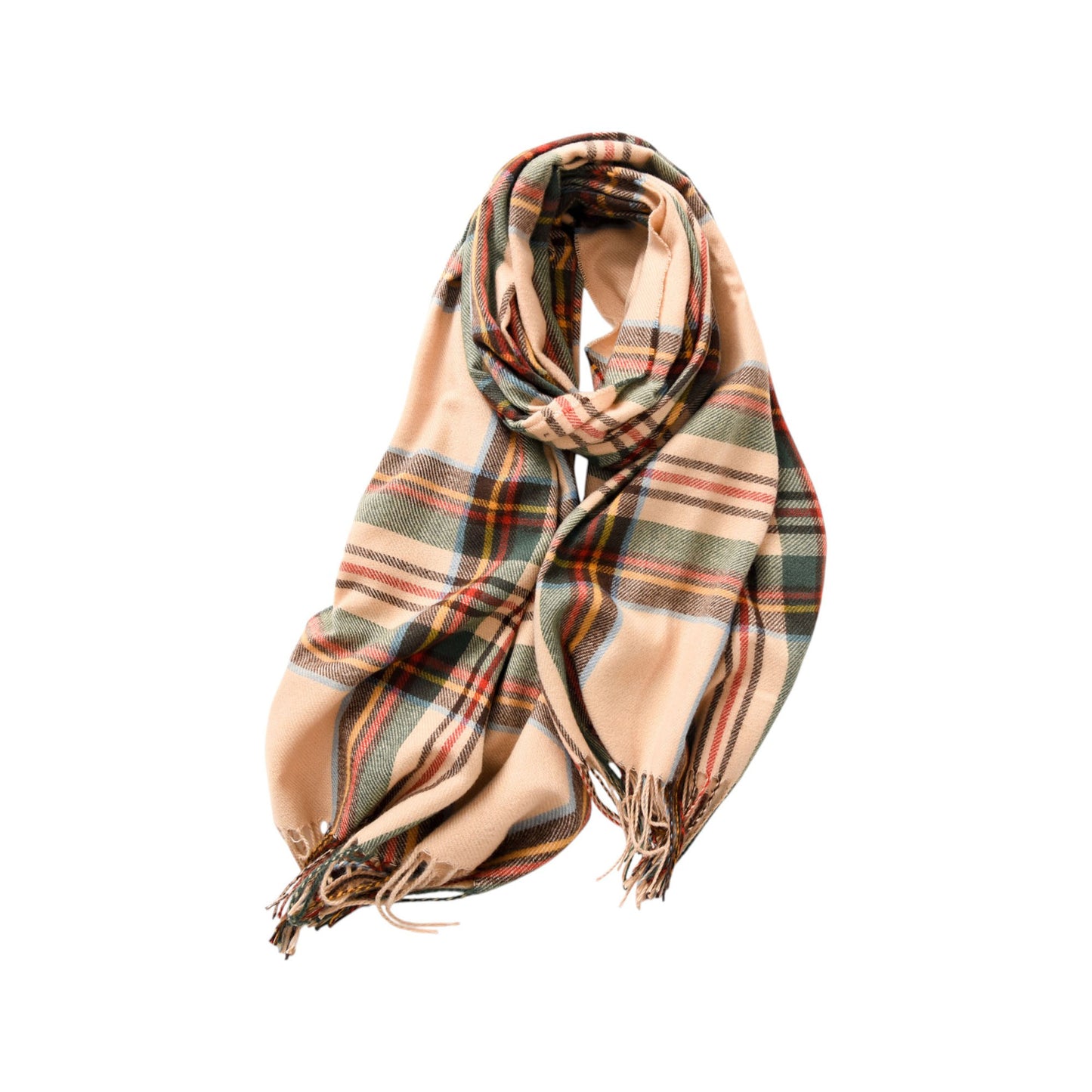 Anna-Kaci Women's Plaid Fringe Scarf with Soft Woven Fabric Classic Check Pattern and Cozy Wrap Design