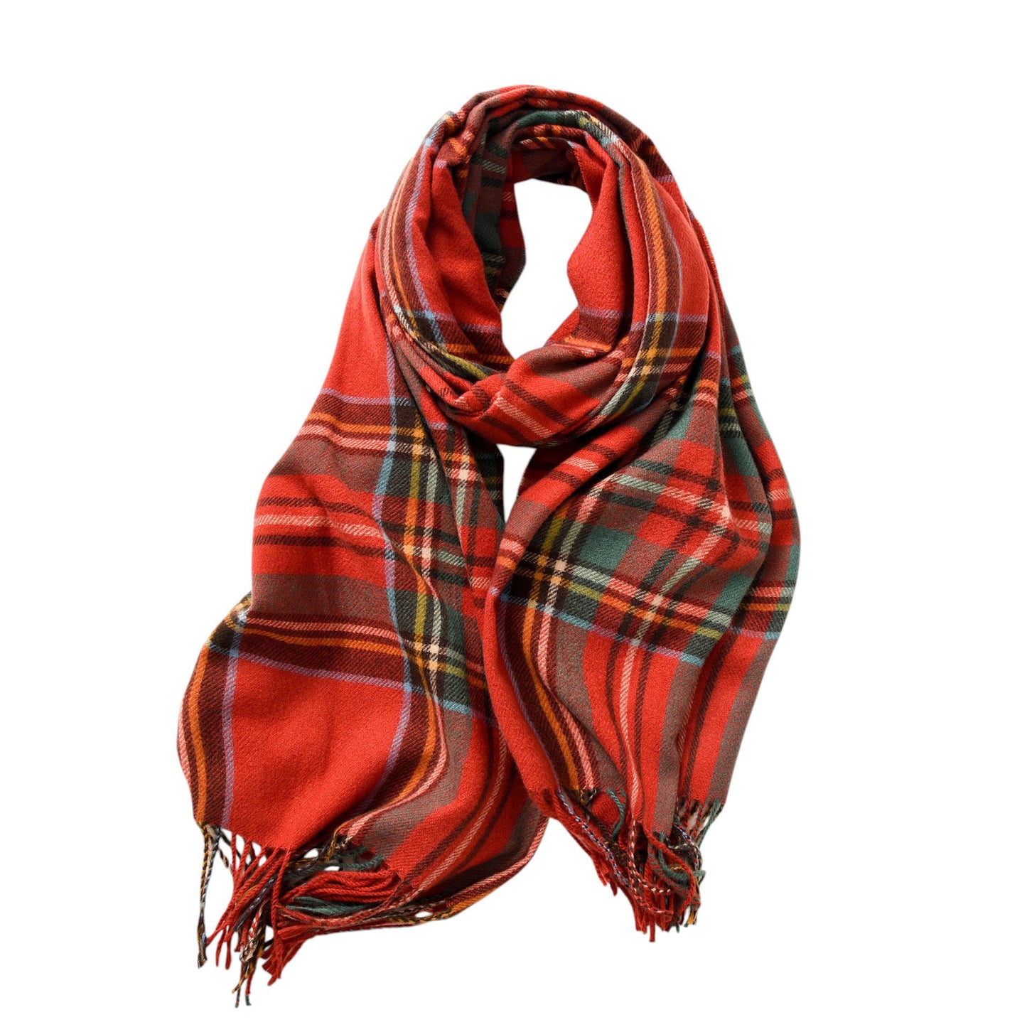 Anna-Kaci Women's Plaid Fringe Scarf with Soft Woven Fabric Classic Check Pattern and Cozy Wrap Design