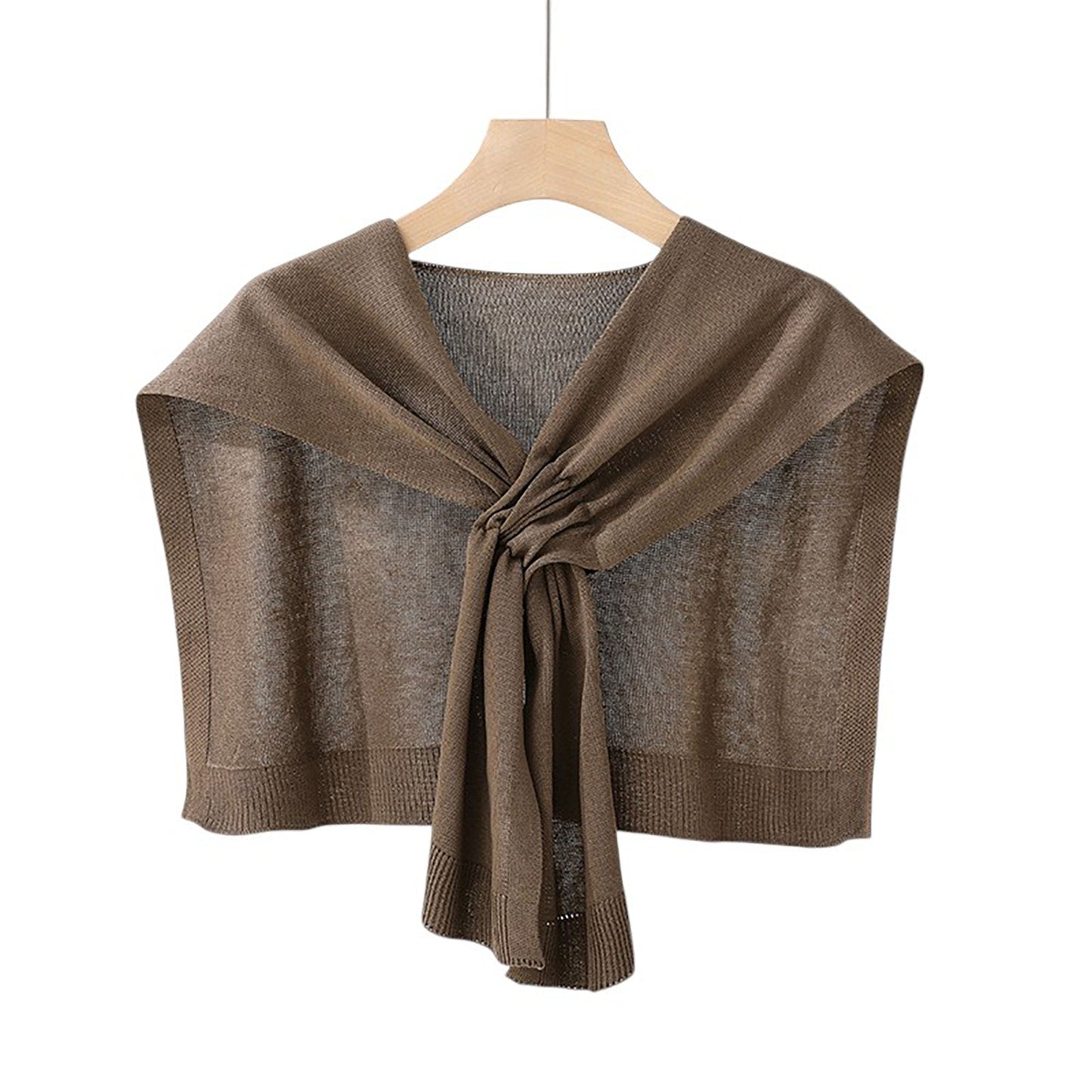 Anna-Kaci Women's Lightweight Knit Scarf Wrap with Soft Stretch Fabric Versatile Layering Shawl and Tie Front Design