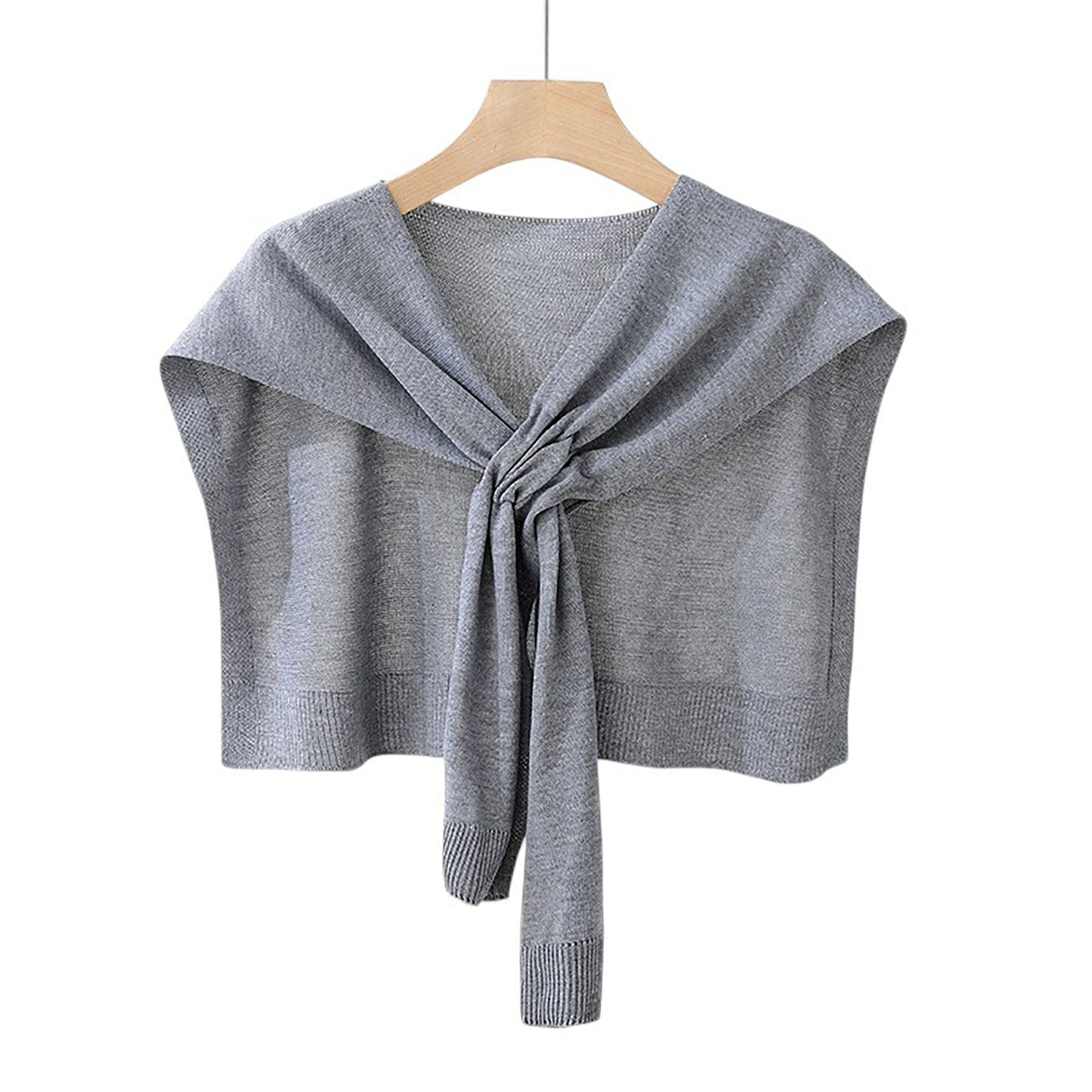 Anna-Kaci Women's Lightweight Knit Scarf Wrap with Soft Stretch Fabric Versatile Layering Shawl and Tie Front Design