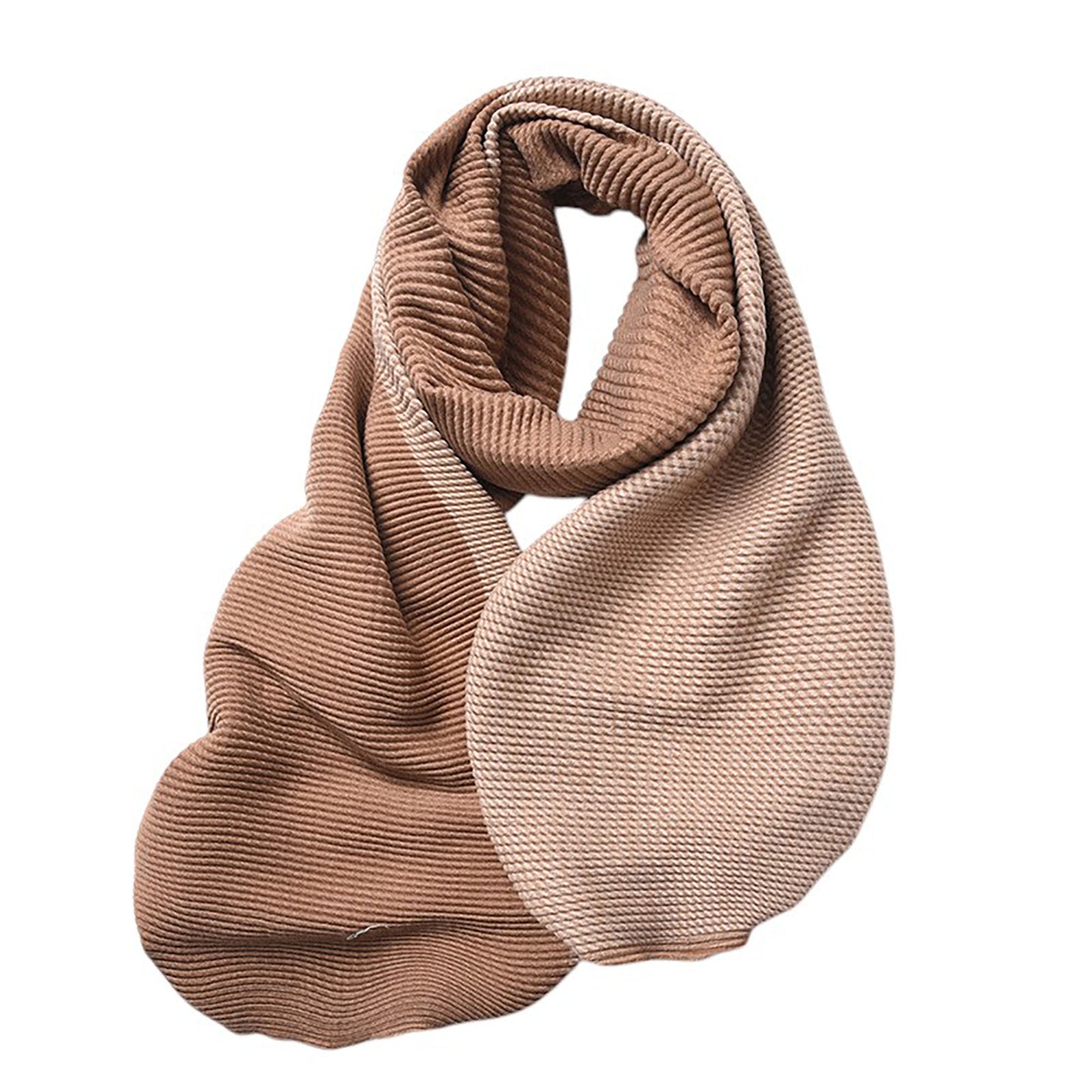 Anna-Kaci Women's Color Block Woven Scarf with Soft Cozy Fabric Modern Neutral Tones and Textured Design