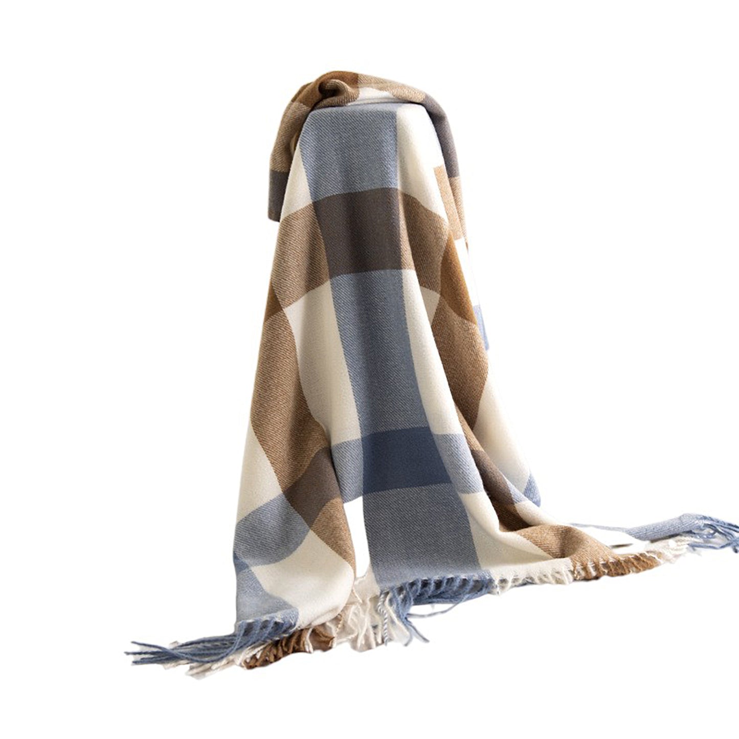 Anna-Kaci Women's Classic Oversized Plaid Scarf with Tassel Trim Wrap Warm Shawl - 71IN¡Á27IN