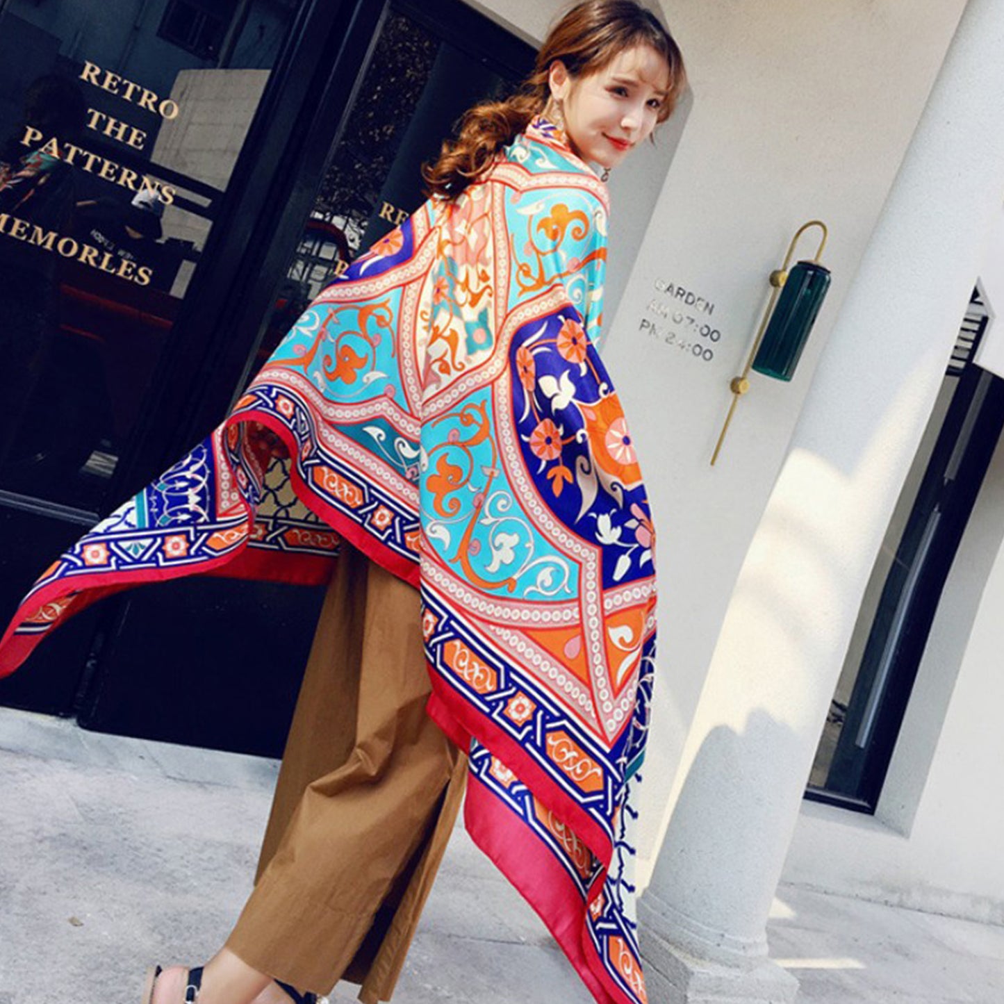 Anna-Kaci Vintage Oversized Scarf Lightweight Versatile Wrap for Beach Travel and Everyday Styling - 70.9IN¡Á35.4IN