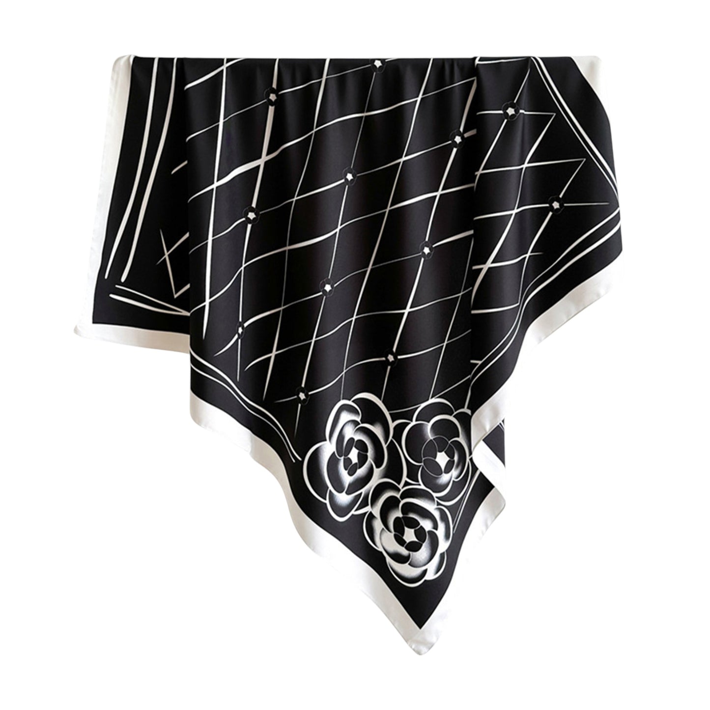 Anna-Kaci Oversized Women's Stripe Satin Square Scarf Fashionable Neck Hair Bag Accessory - 35.4IN¡Á35.4IN