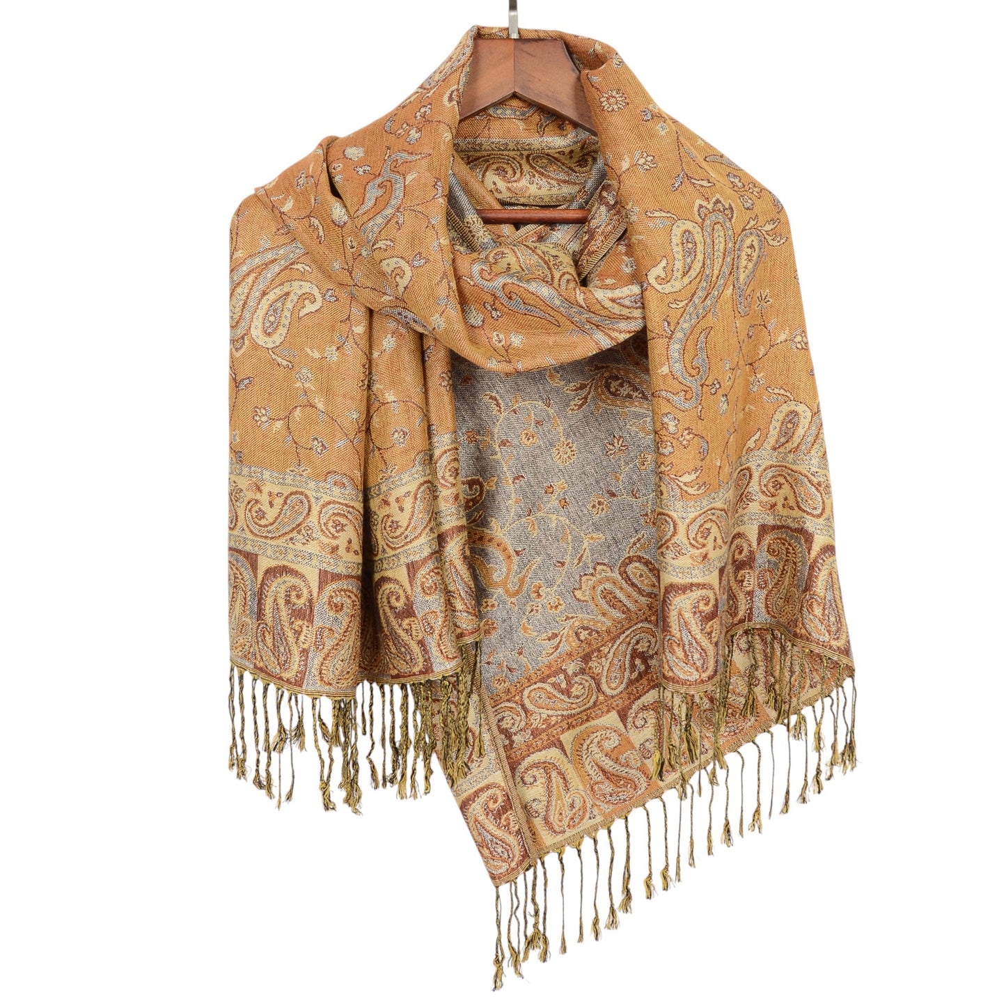 Anna-Kaci Autumn Winter Vintage Faux Cashmere Tassel Shawl Wrap with Soft Breathable Weave - 71IN¡Á27IN