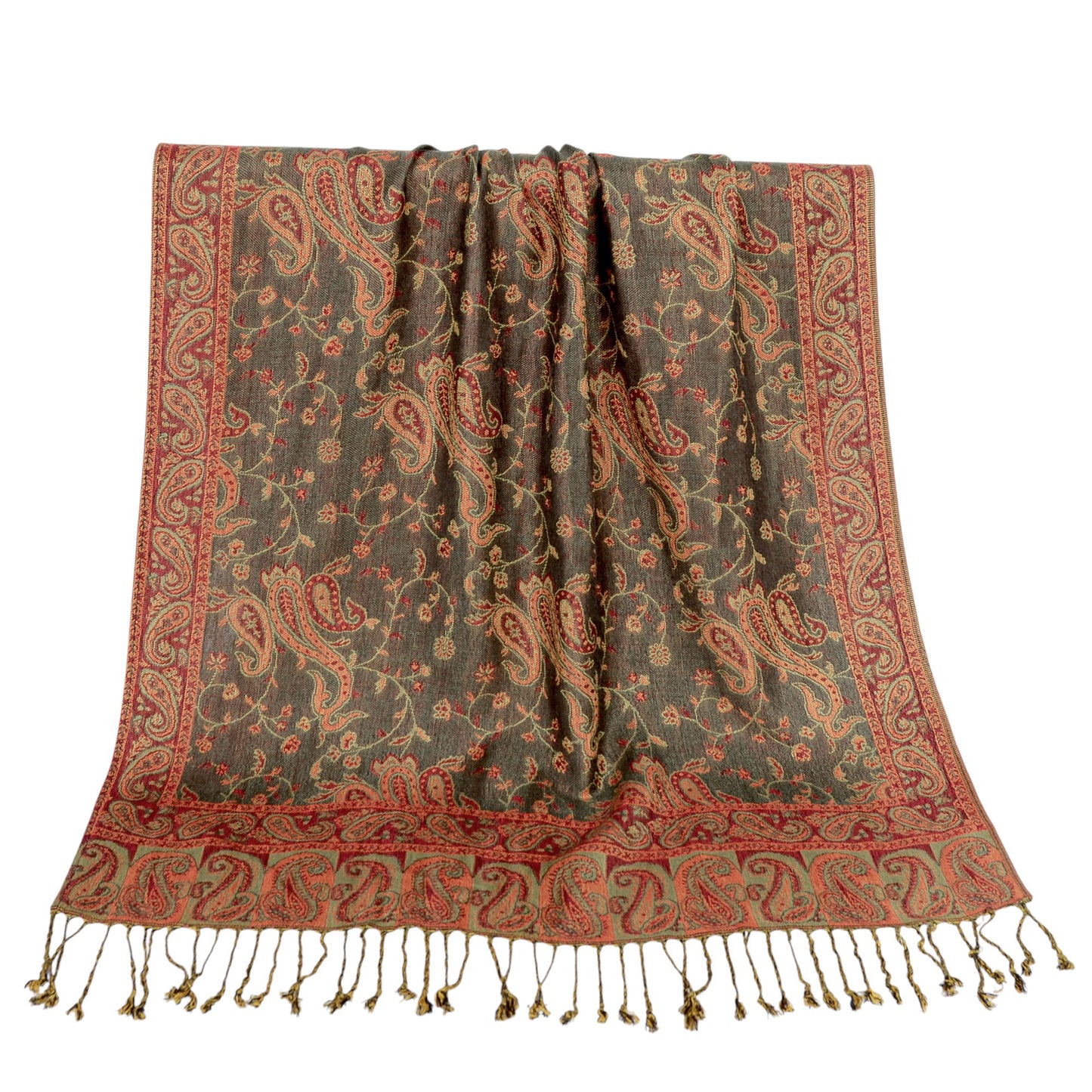 Anna-Kaci Autumn Winter Vintage Faux Cashmere Tassel Shawl Wrap with Soft Breathable Weave - 71IN¡Á27IN
