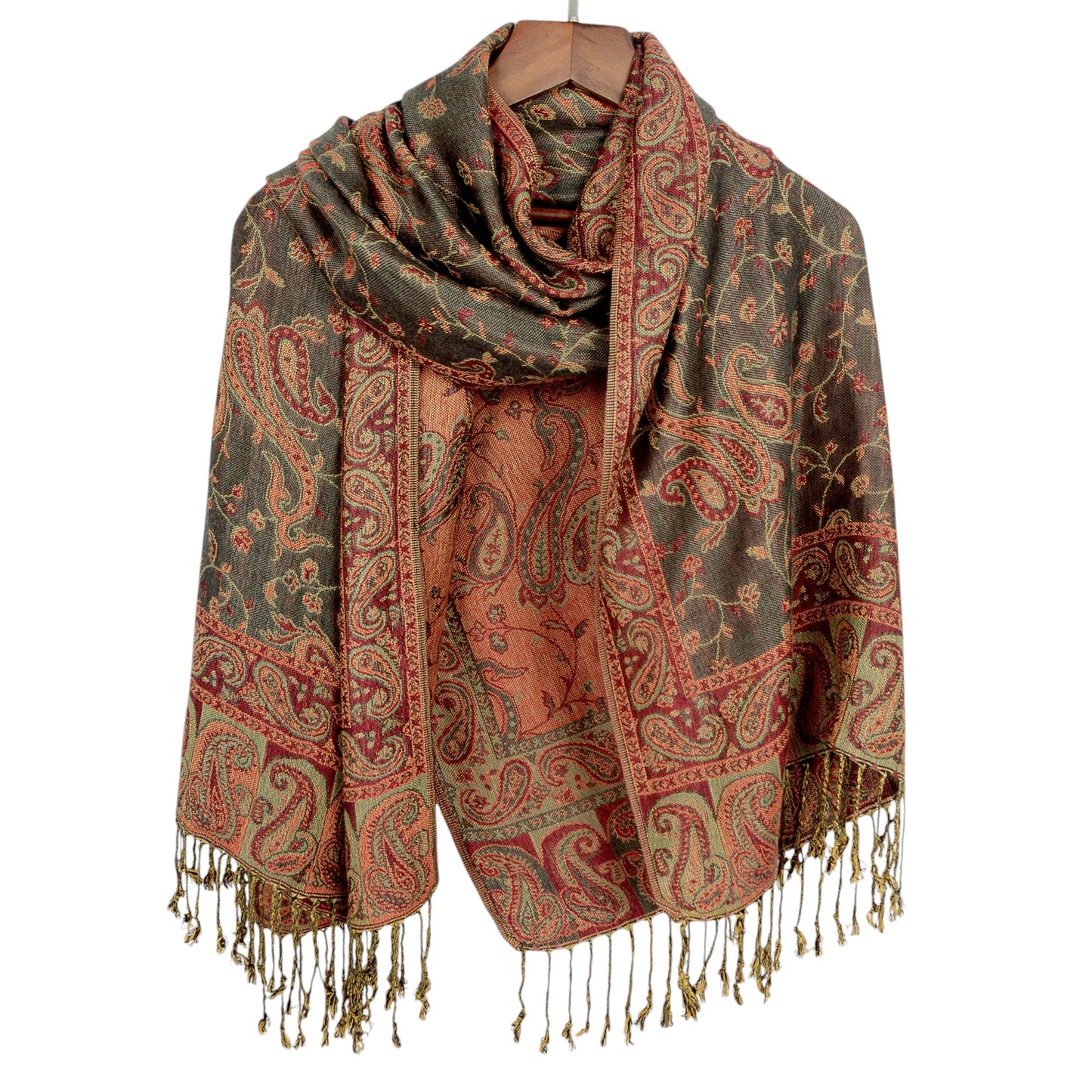 Anna-Kaci Autumn Winter Vintage Faux Cashmere Tassel Shawl Wrap with Soft Breathable Weave - 71IN¡Á27IN
