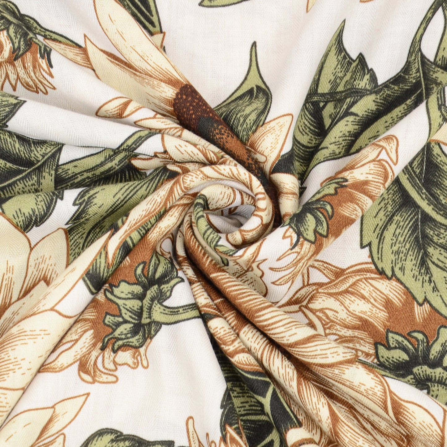 Anna-Kaci Sunflower Print Velvet Feel Autumn Winter Scarf with Warm Soft Texture - 71IN¡Á27N