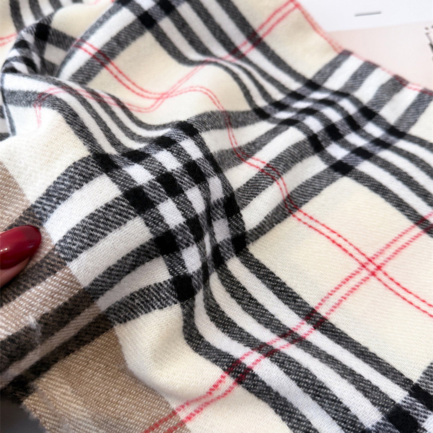 Anna-Kaci Women's Classic Plaid Cashmere-Feel Scarf with Fringed Edges 78.5¡Á24 Inches