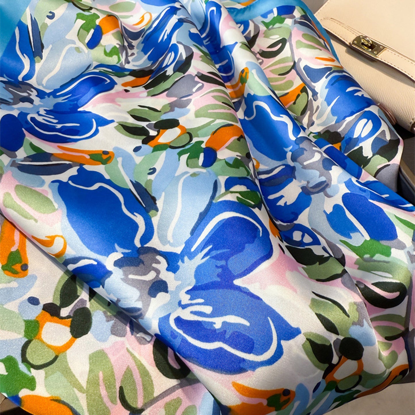 Anna-Kaci Women's Abstract Floral Scarf with Vibrant Watercolor Print 27¡Á27 Inches