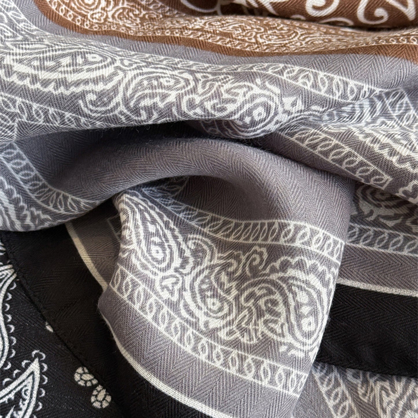 Anna-Kaci Women's Faux Velvet Scarf with Multi-Tone Bandana Patchwork Print 27¡Á27 Inches