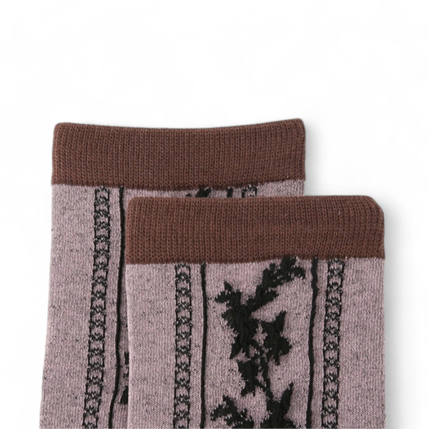 Alilang Women's 3-Pack Patterned Crew Socks with Vintage Embroidered Floral and Abstract Prints