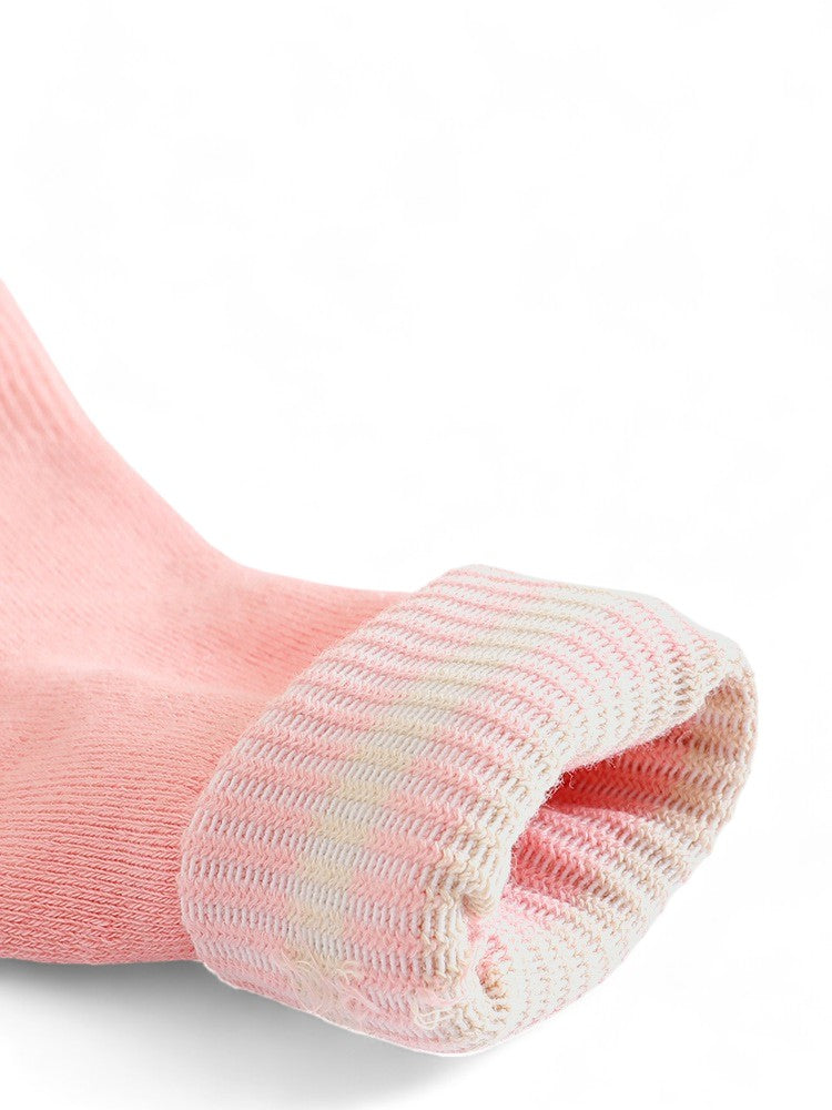 Women's 3-Pack Non-Slip Athletic Crew Socks with Striped Detail and Cushioned Support