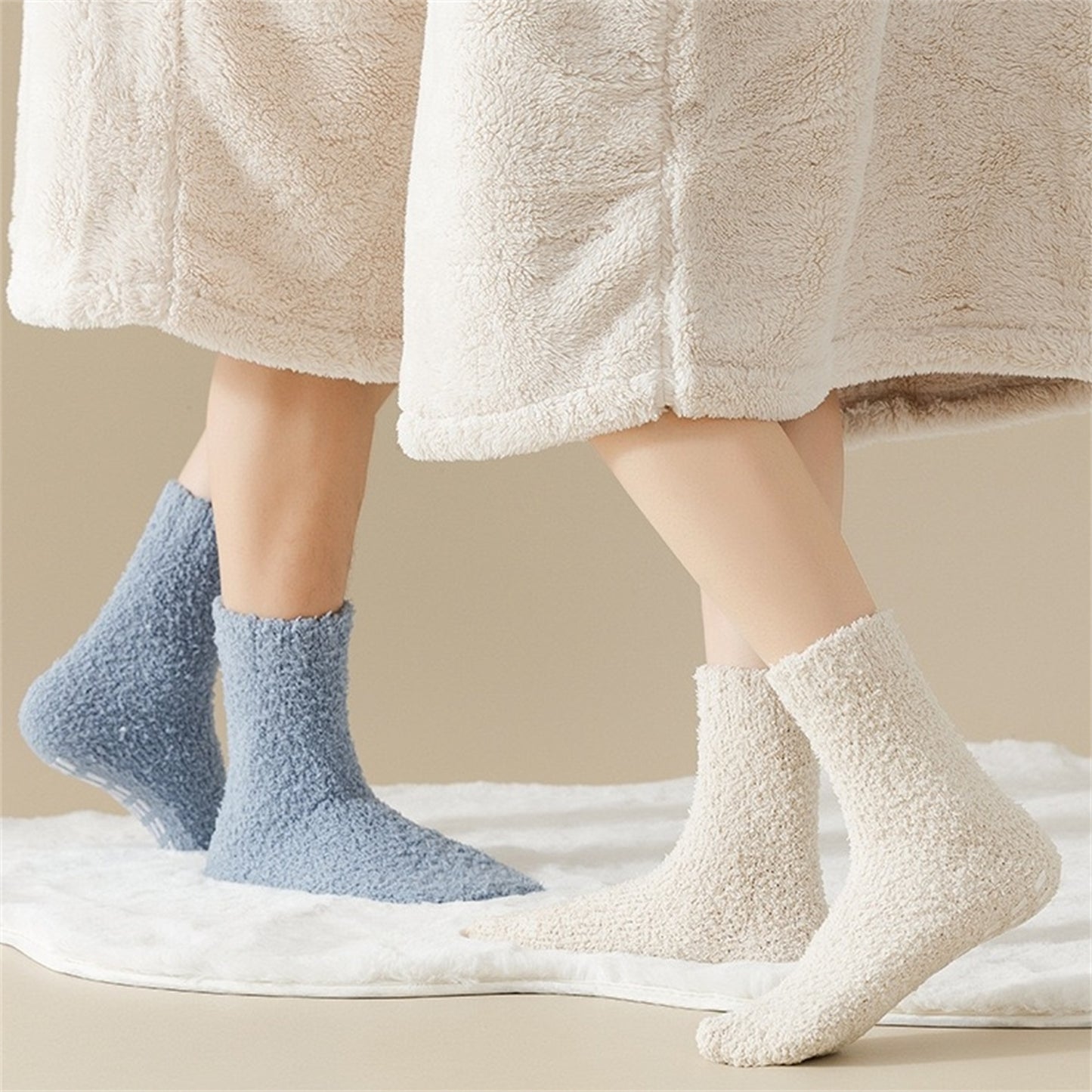 Alilang Women's 3-Pack Anti-Slip Fuzzy Grip Socks for Cozy Indoor Comfort