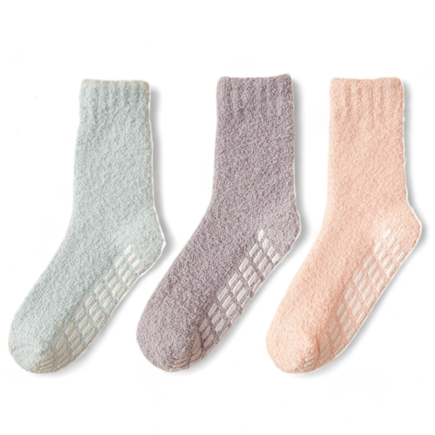 Alilang Women's 3-Pack Anti-Slip Fuzzy Grip Socks for Cozy Indoor Comfort