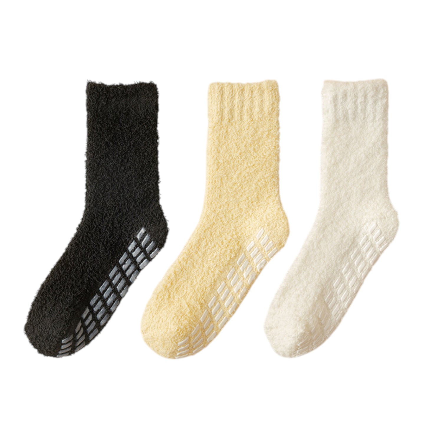Alilang Women's 3-Pack Anti-Slip Fuzzy Grip Socks for Cozy Indoor Comfort
